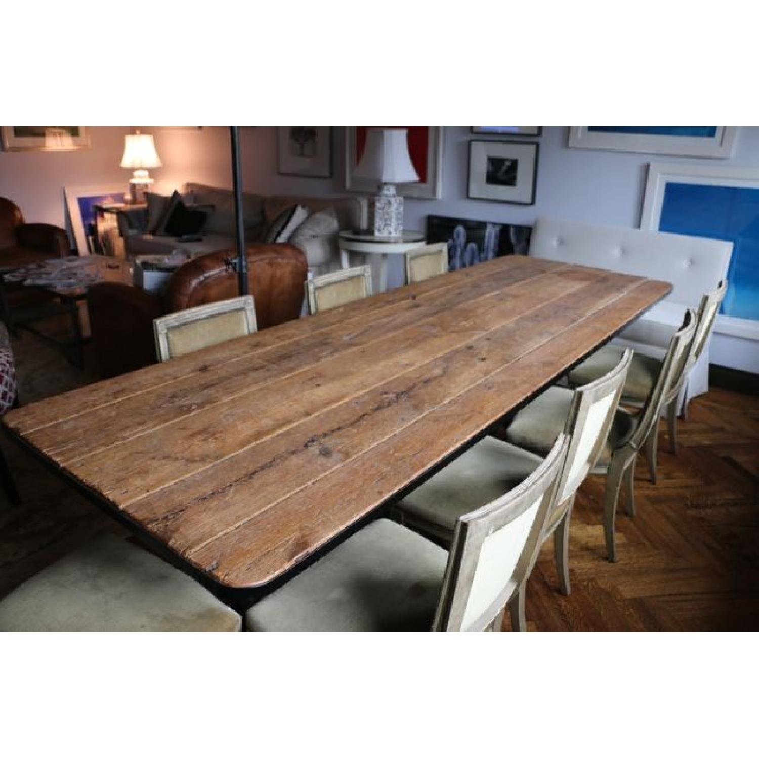 Beautiful Wood and Galvanized Steel Dining Table AptDeco