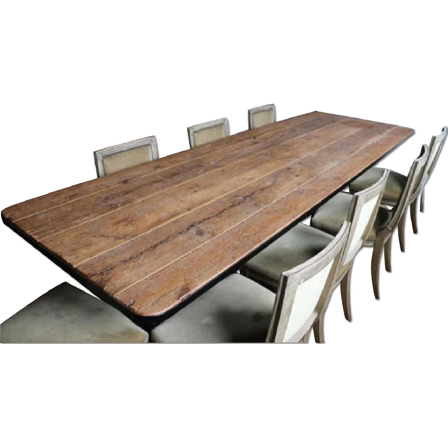 Beautiful Wood and Galvanized Steel Dining Table AptDeco
