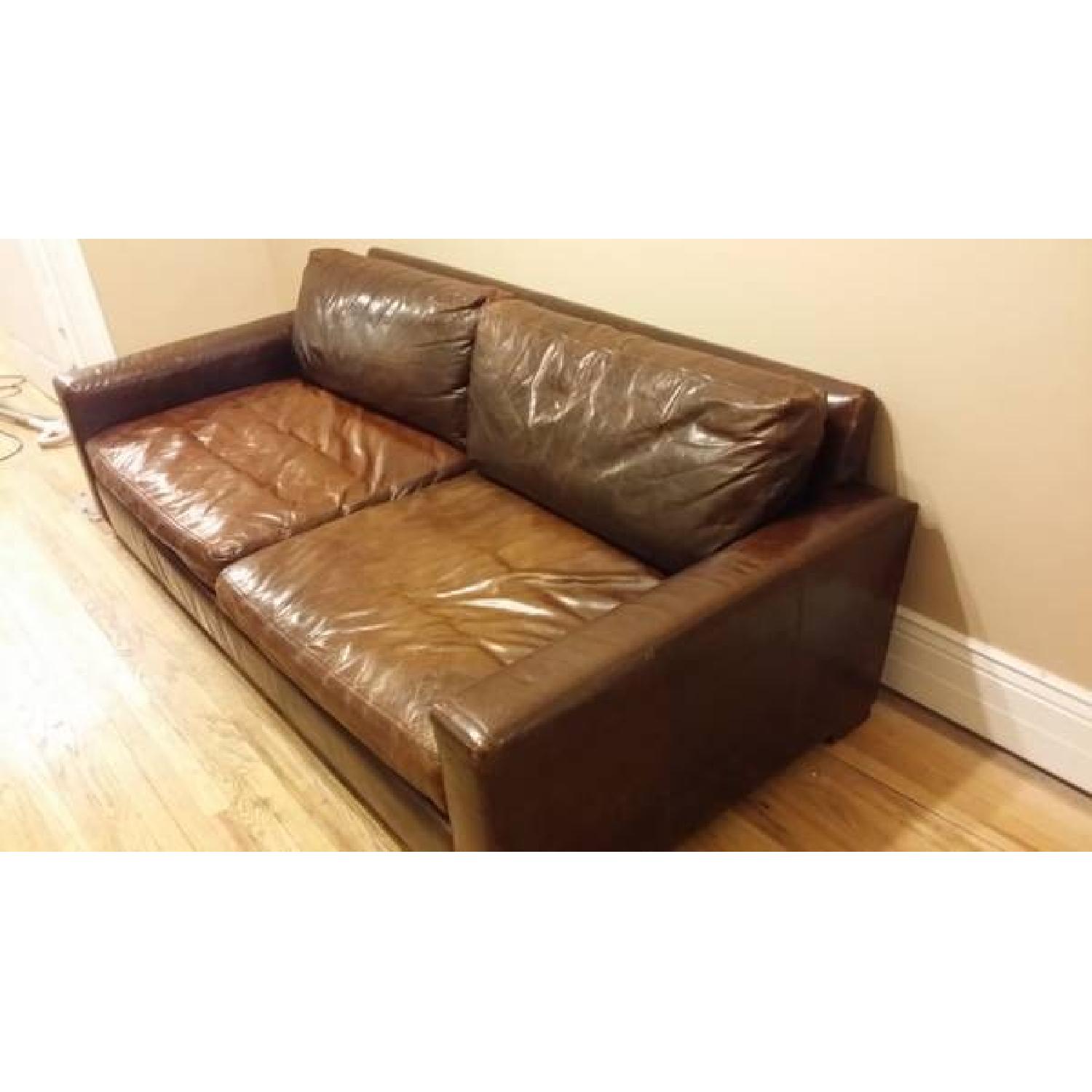 Restoration Hardware Maxwell Leather Sofa - image-2