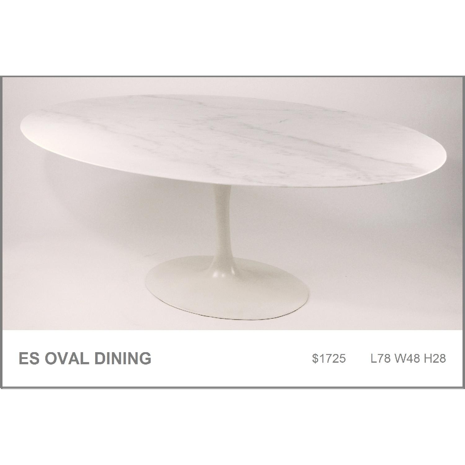 Marble Oval Tulip Dining Room Table - Thumbnail 2