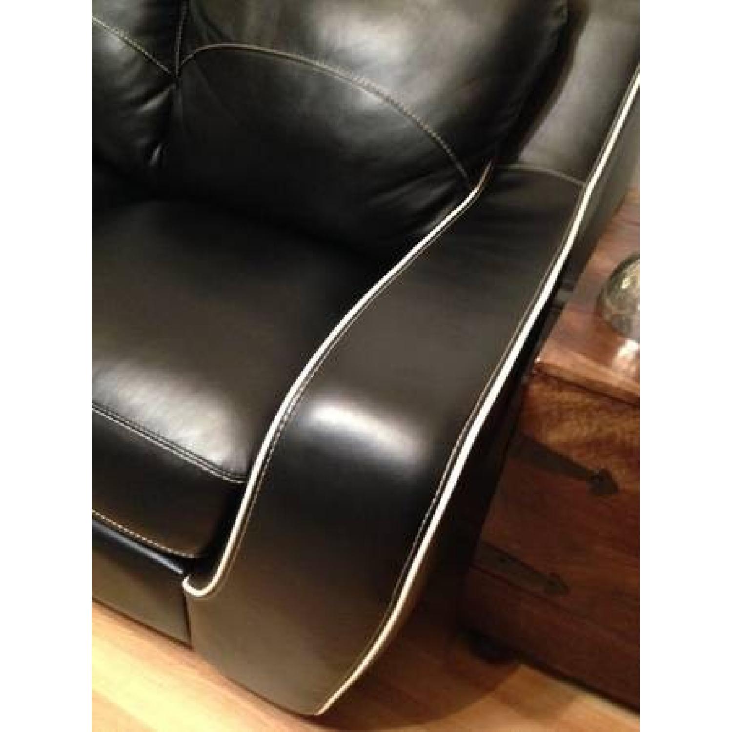 Black Leather Sofa - image-1