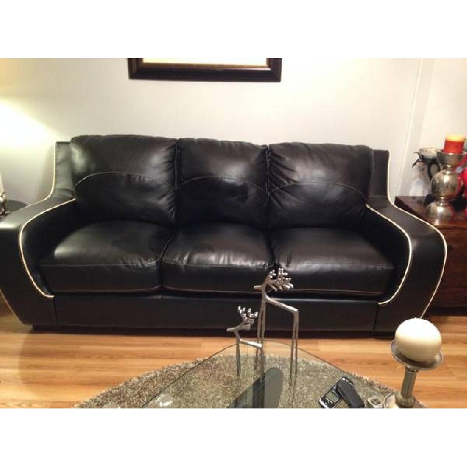 Black Leather Sofa - image-3