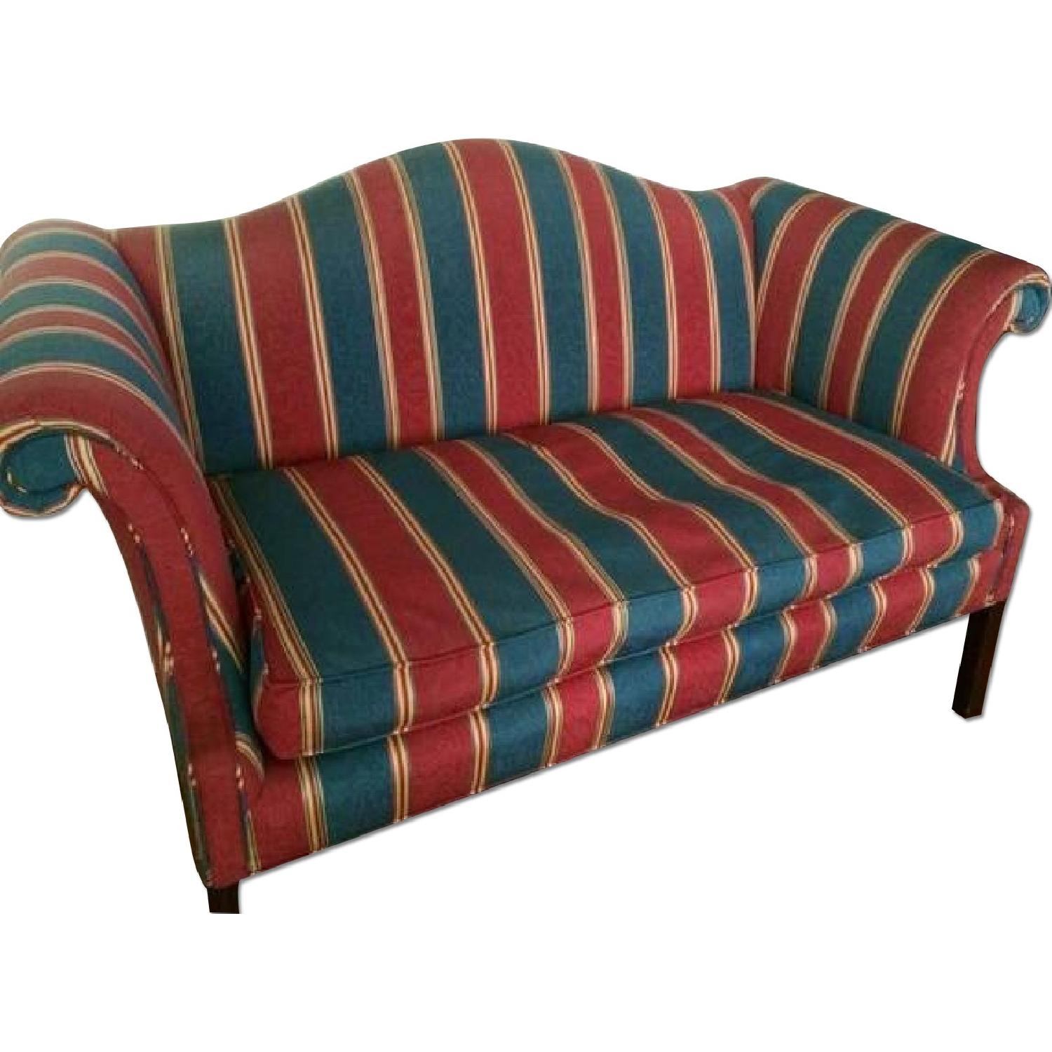 Blue and Red Striped Couch