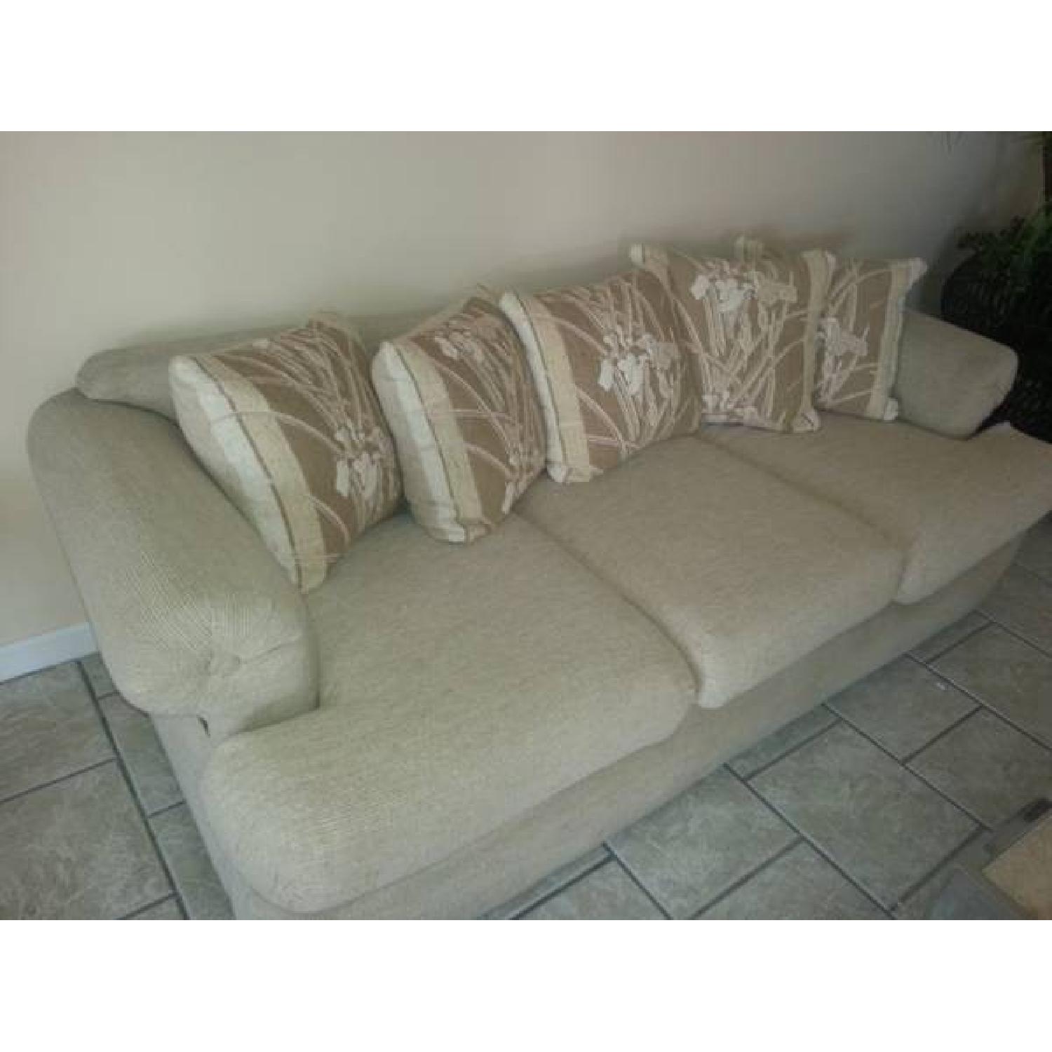Light Beige Fabric Couch - image-1