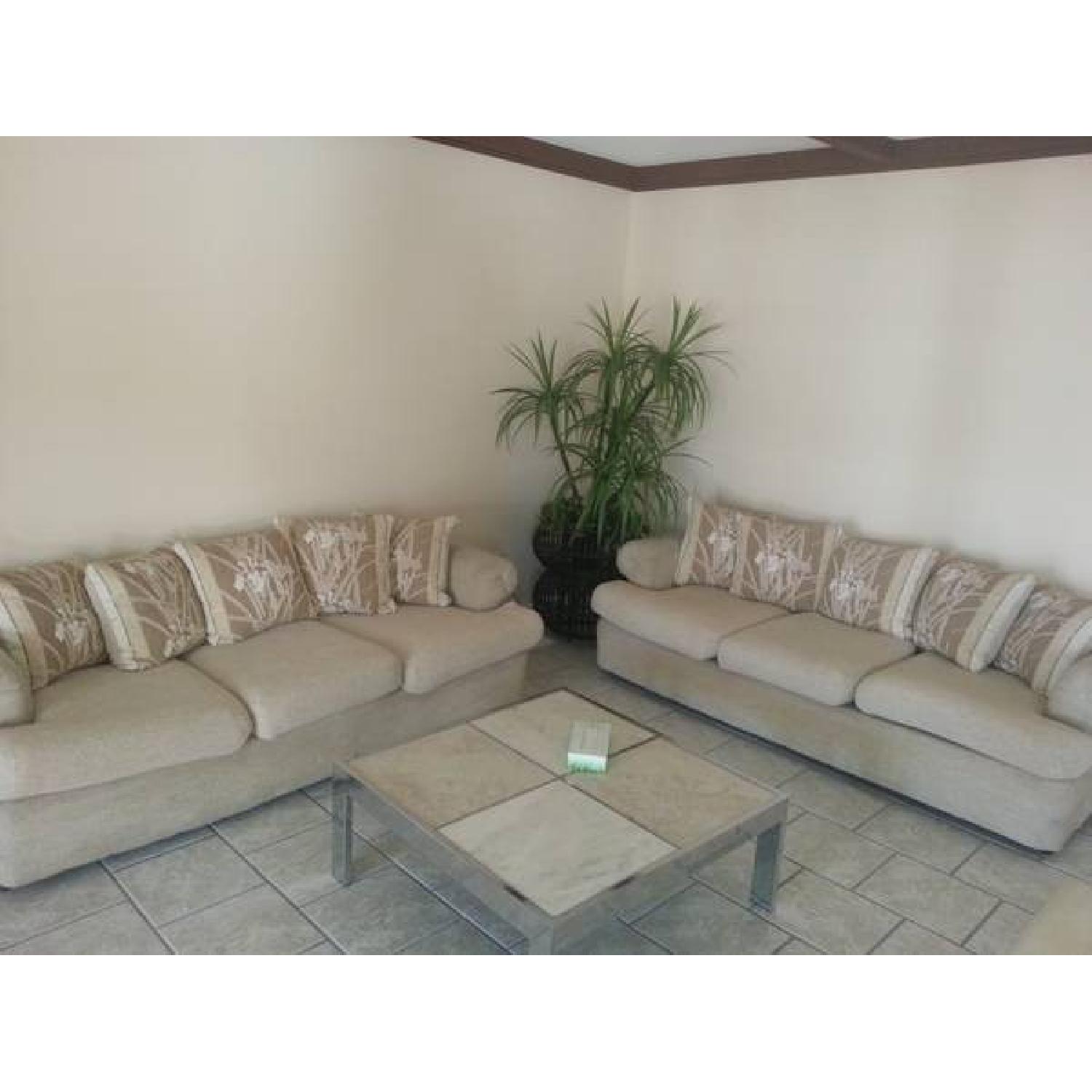 Light Beige Fabric Couch - image-2