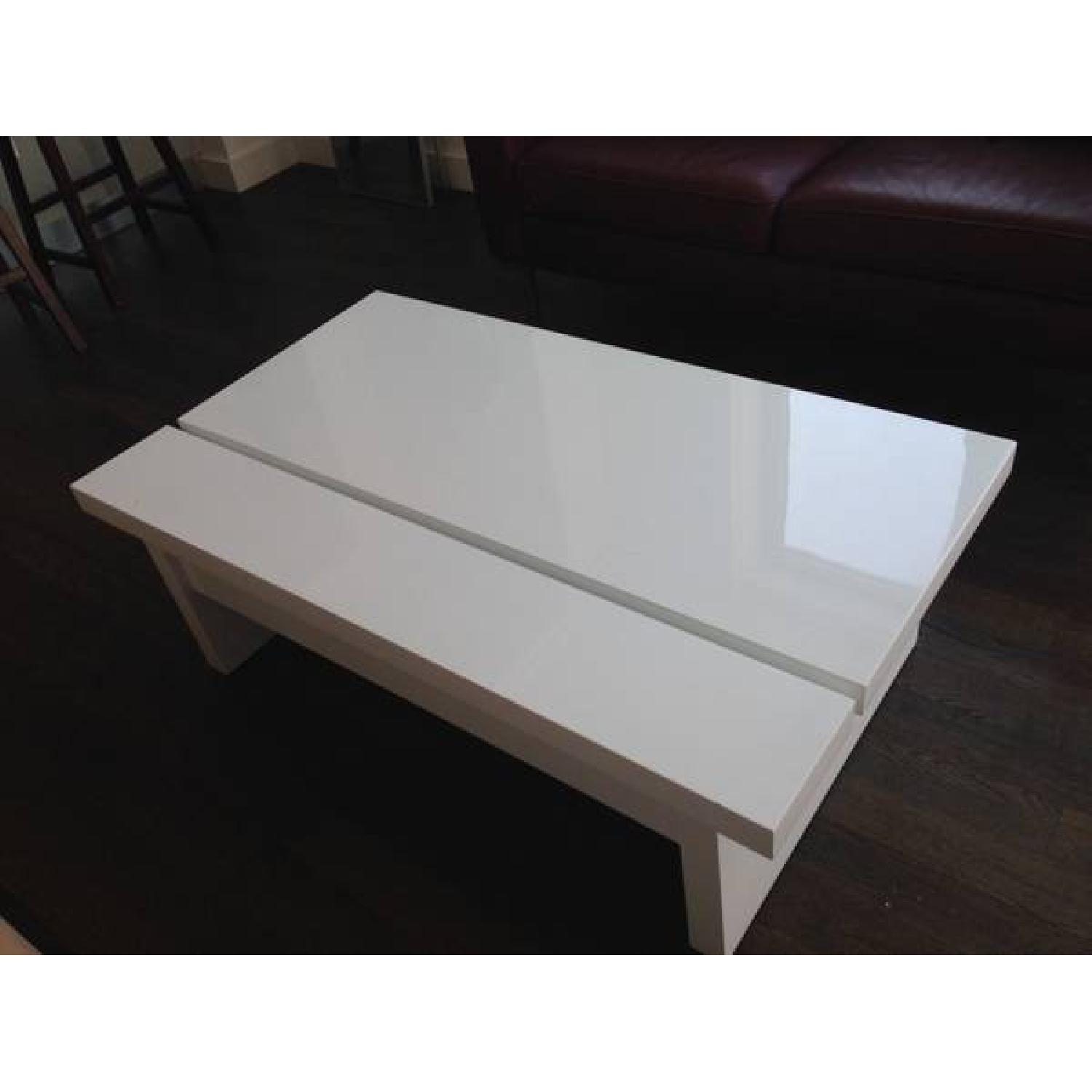White Convertible Storage Coffee Table - Thumbnail 5