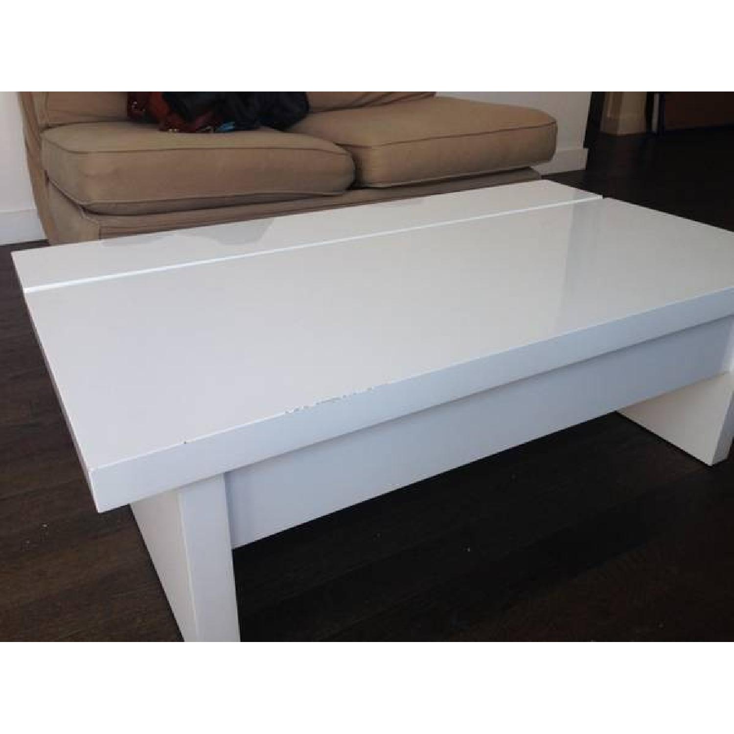 White Convertible Storage Coffee Table - image-6