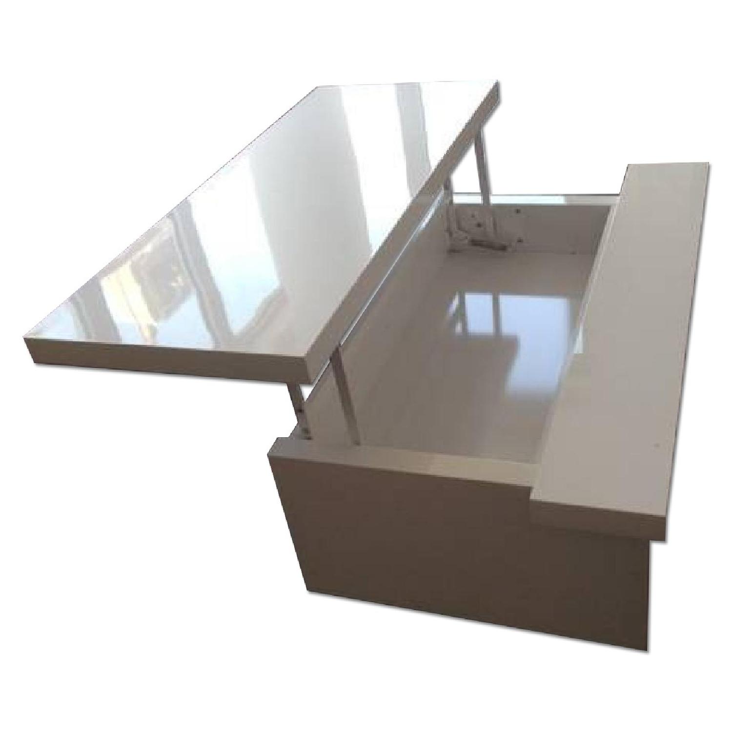 White Convertible Storage Coffee Table