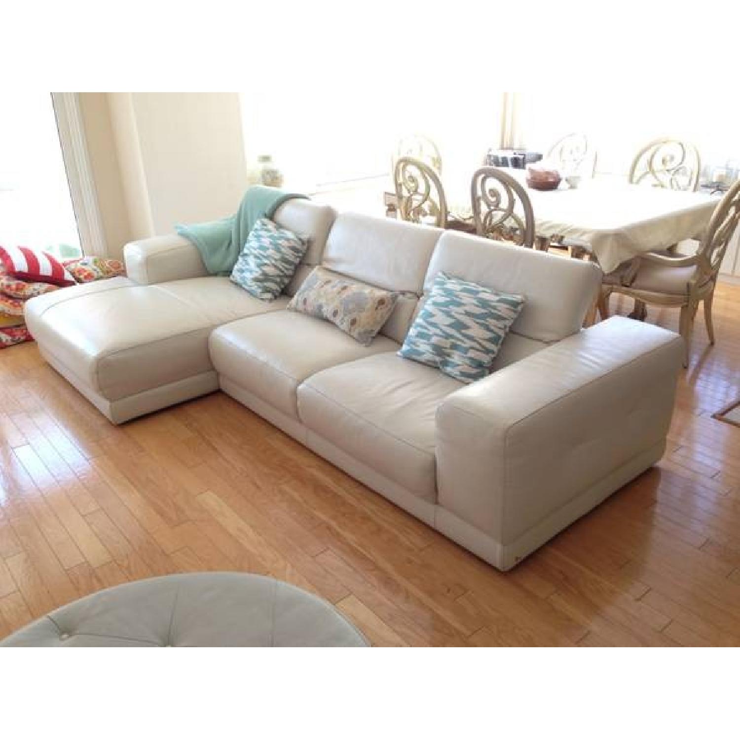 Nicoletti Sectional Leather Sofa Couch - image-1