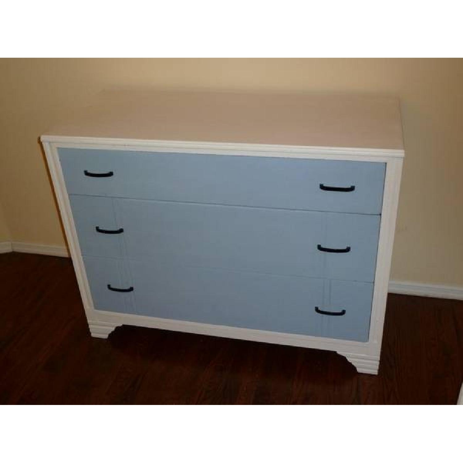 Vintage blue & white dresser - image-1