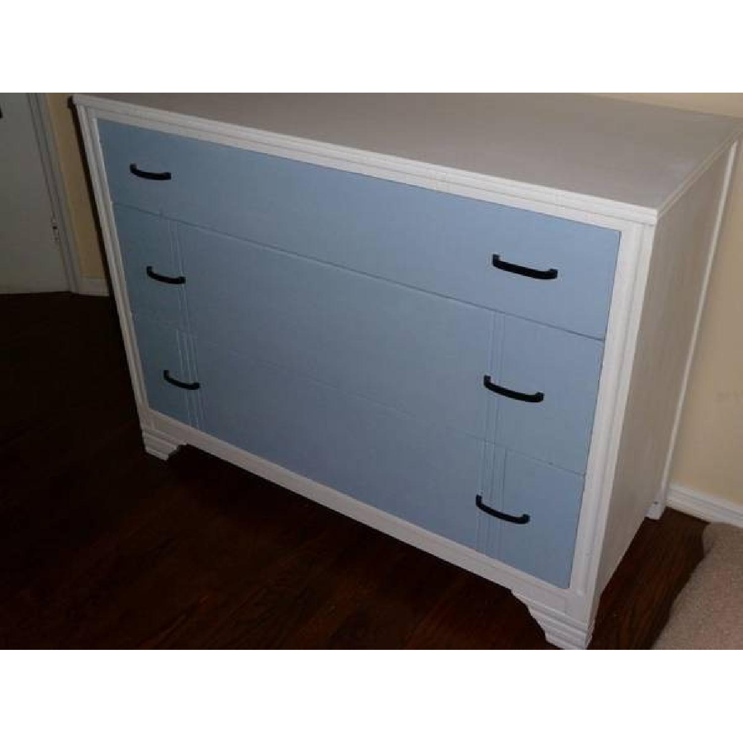 Vintage blue & white dresser - image-3