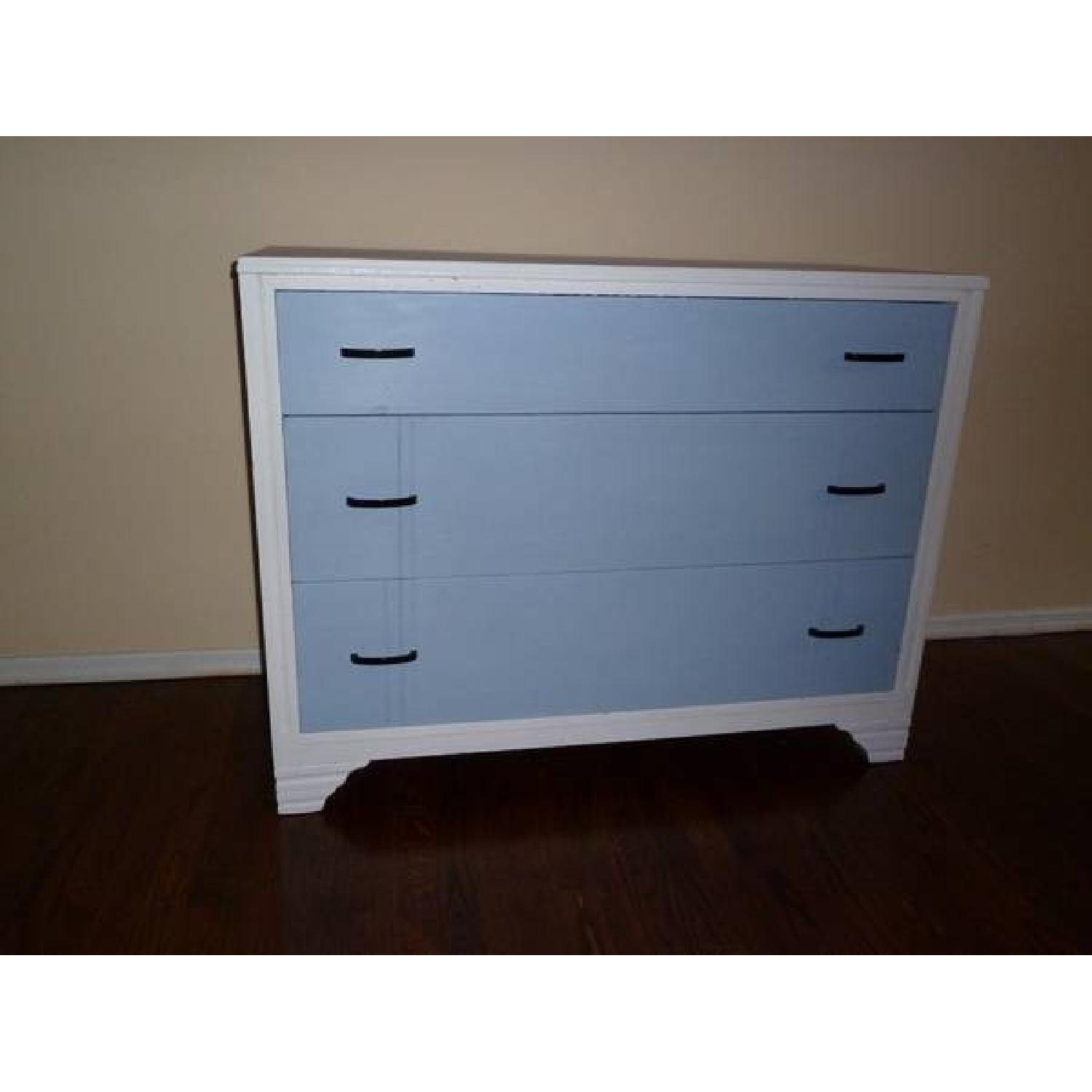Vintage blue & white dresser - image-4