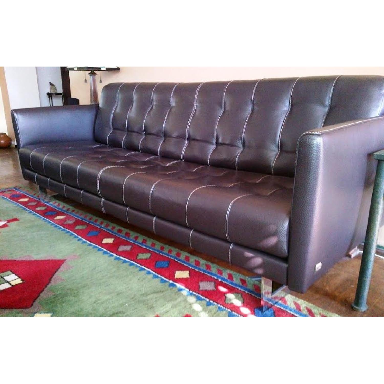 CaliaItalia Brown Leather Sofa - image-3