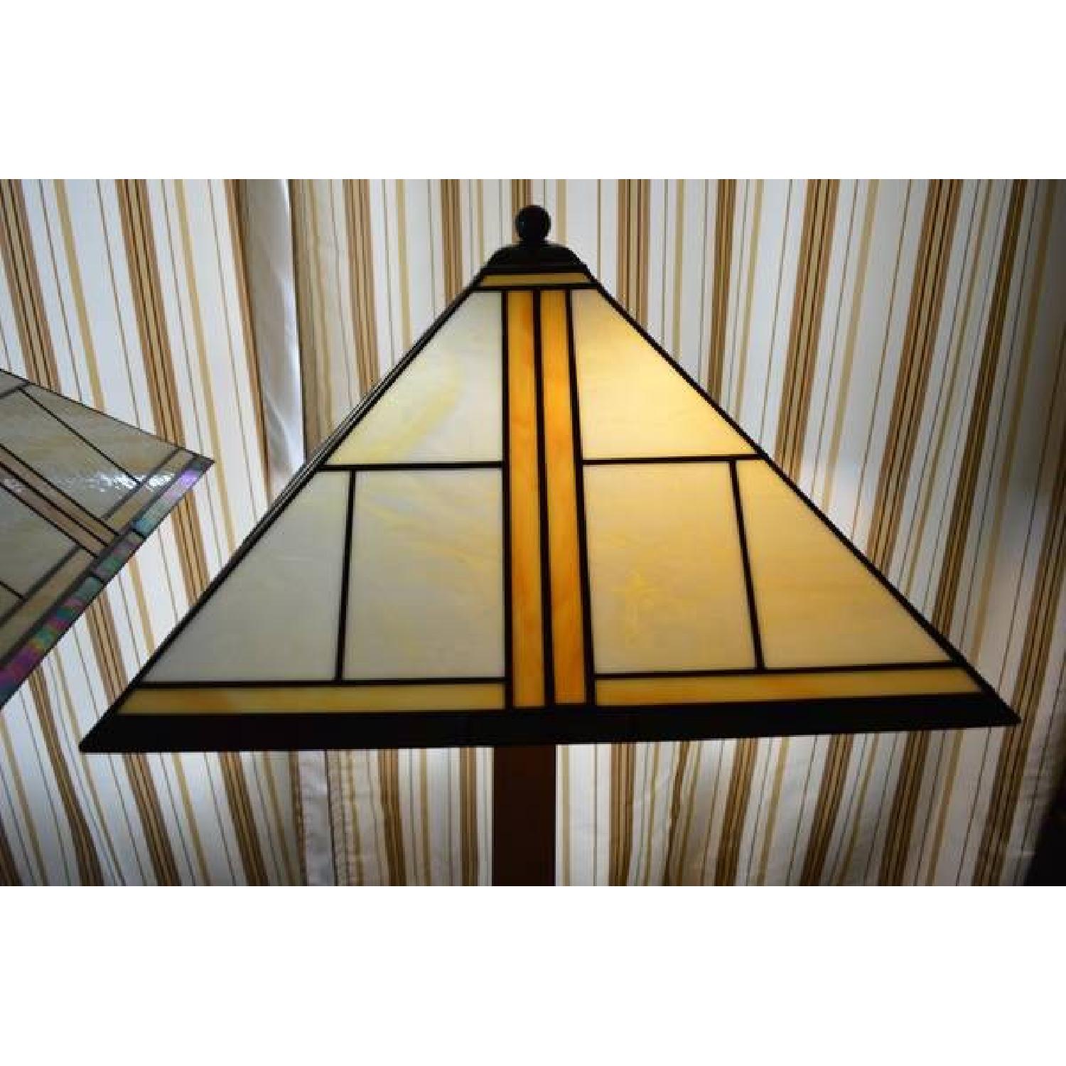 Stickley Floor Lamp W Leaded Art Glass Shade - image-5