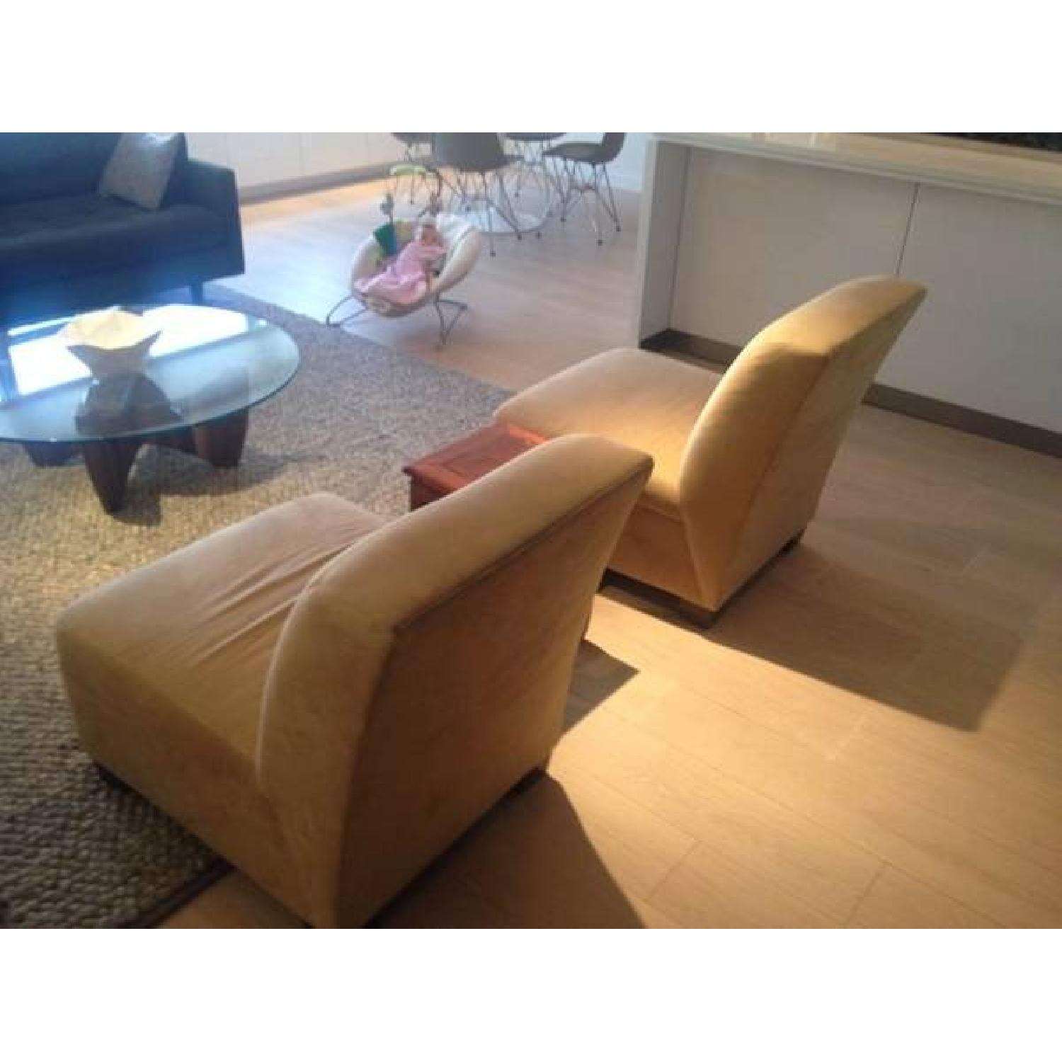 Pottery Barn Upholstered Slipper Chairs - image-1