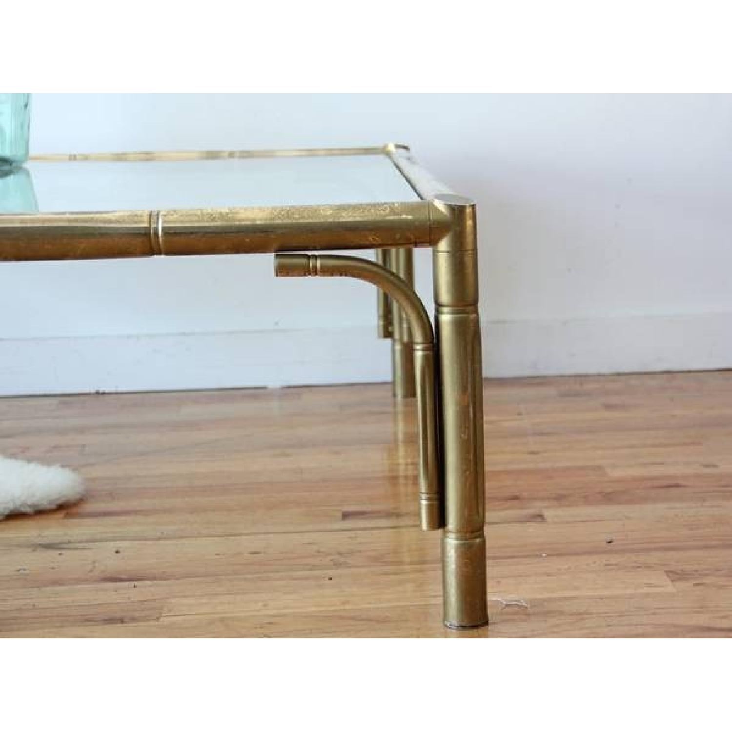 Large Brass Bamboo Coffee Table - Thumbnail 3