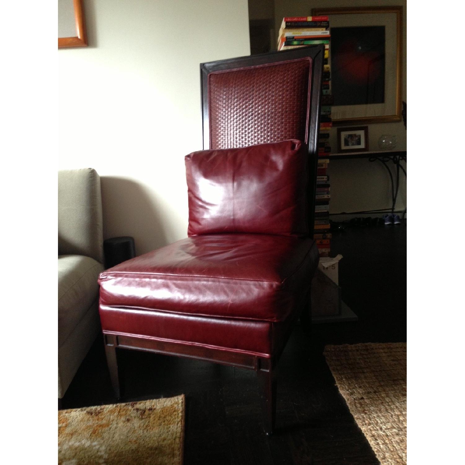 Burgundy Leather Chairs - image-1