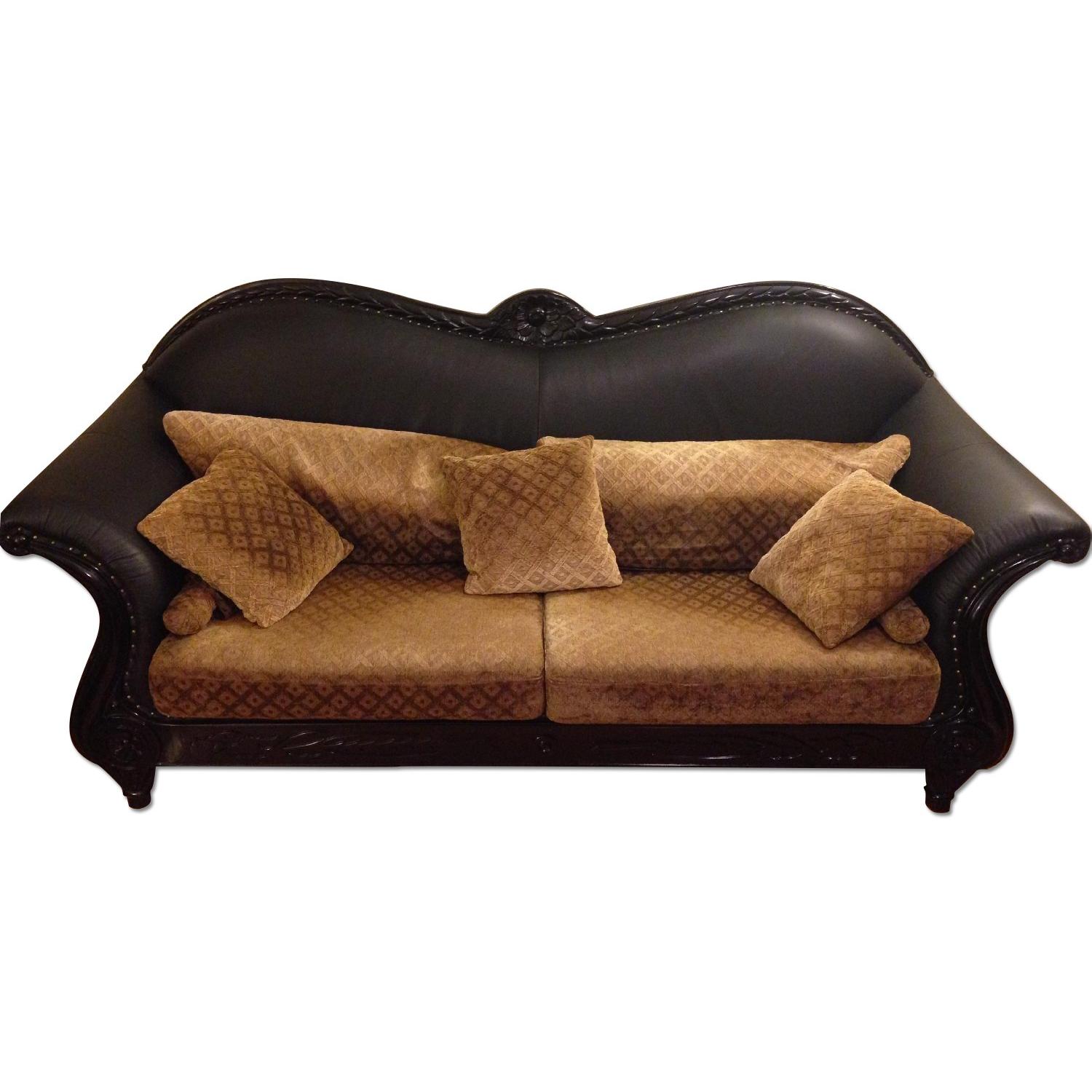 Black Leather Sofa - Thumbnail 2