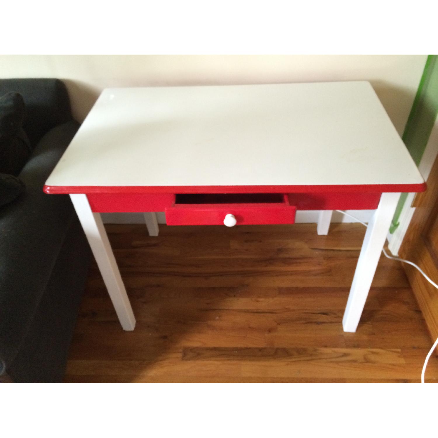 Vintage Enamel-Top Kitchen Table - image-1