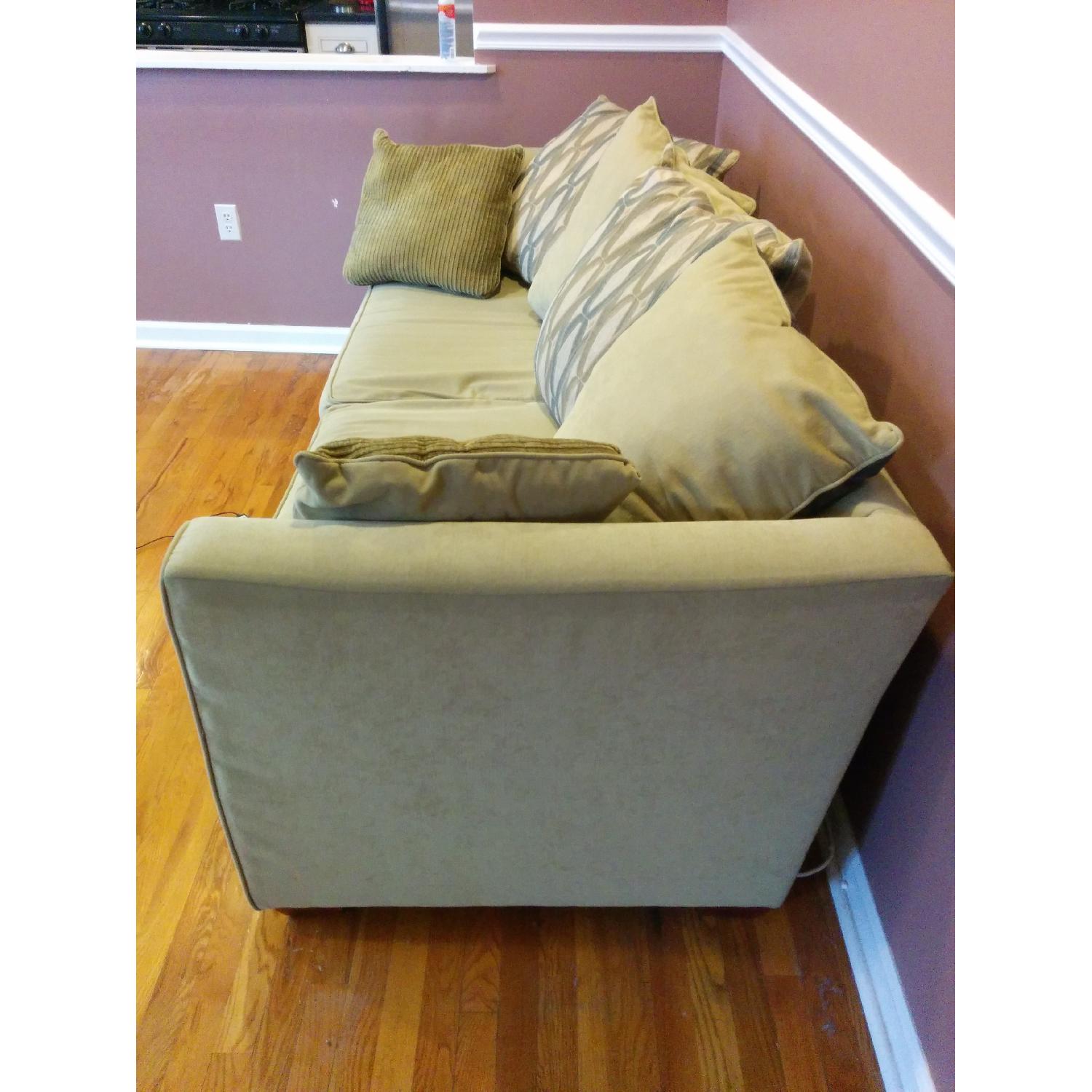 Light Green Microfiber Couch - image-3