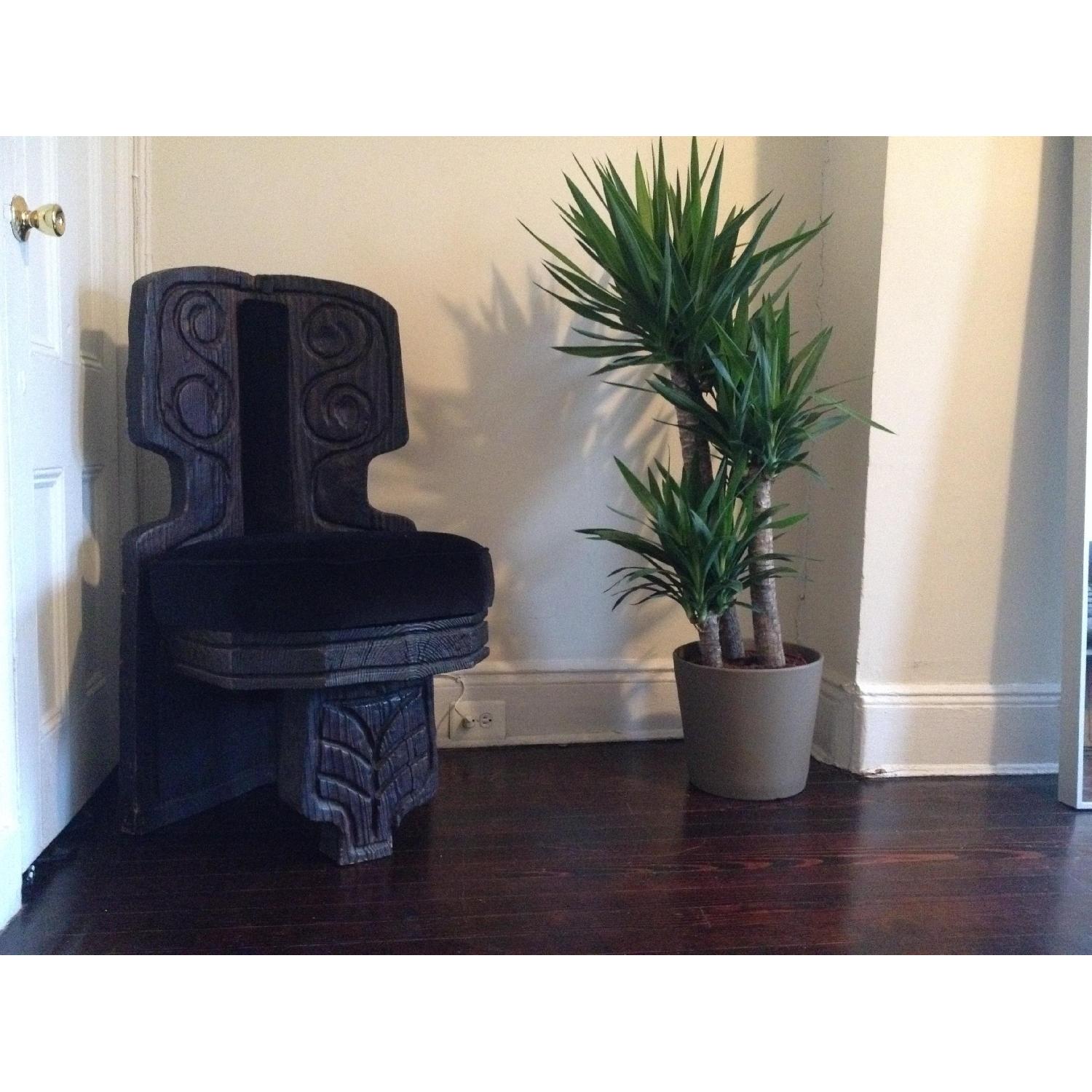 Hand-Carved Wooden Chair - image-2