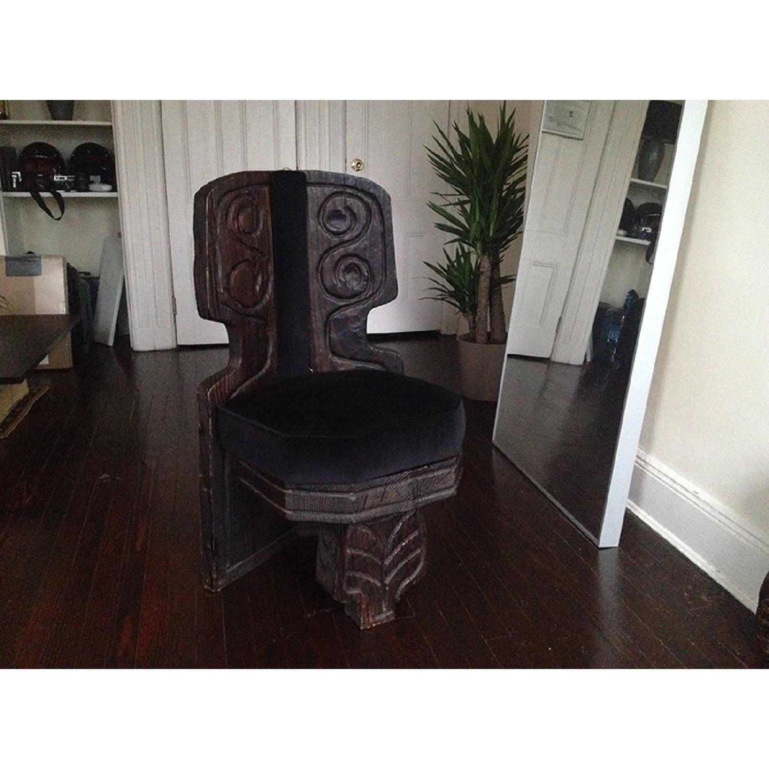 Hand-Carved Wooden Chair - image-4