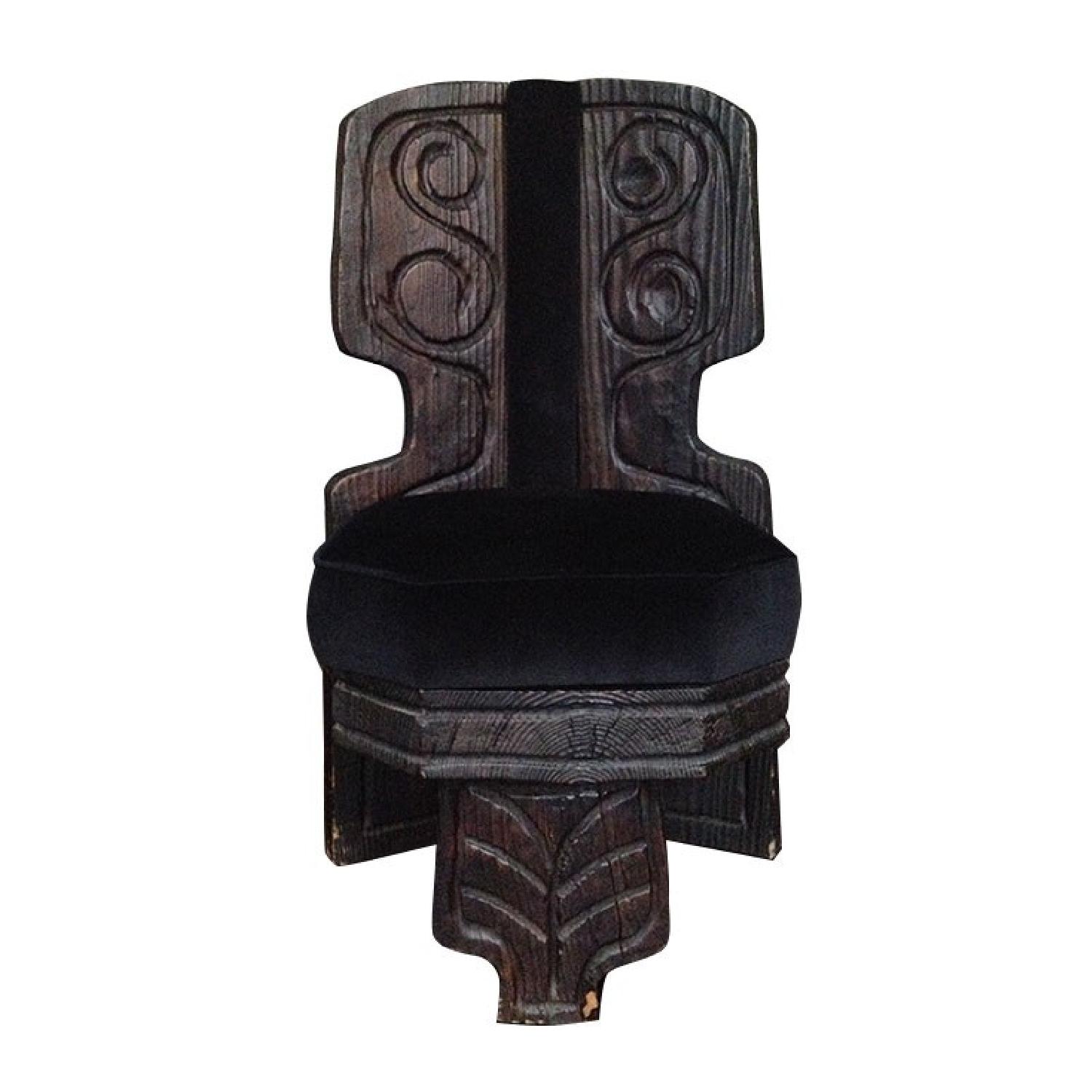 Hand-Carved Wooden Chair