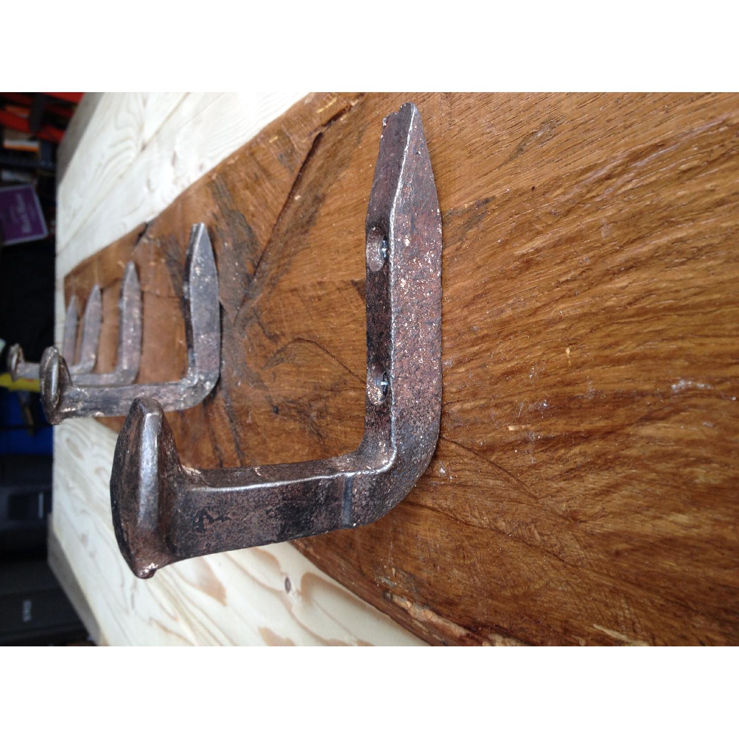 Railroad Spike Coat Hanger On Reclaimed Wood - image-1