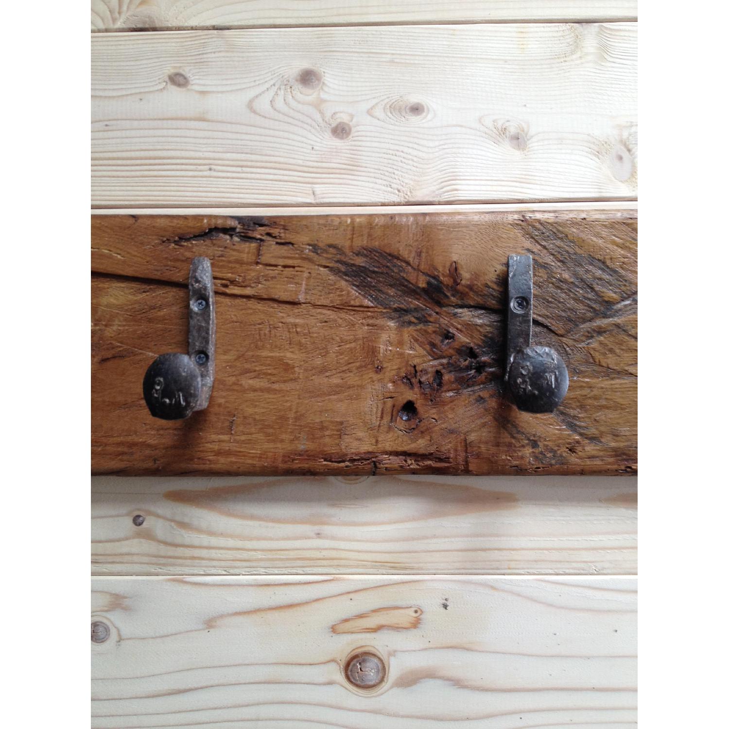 Railroad Spike Coat Hanger On Reclaimed Wood - Thumbnail 5