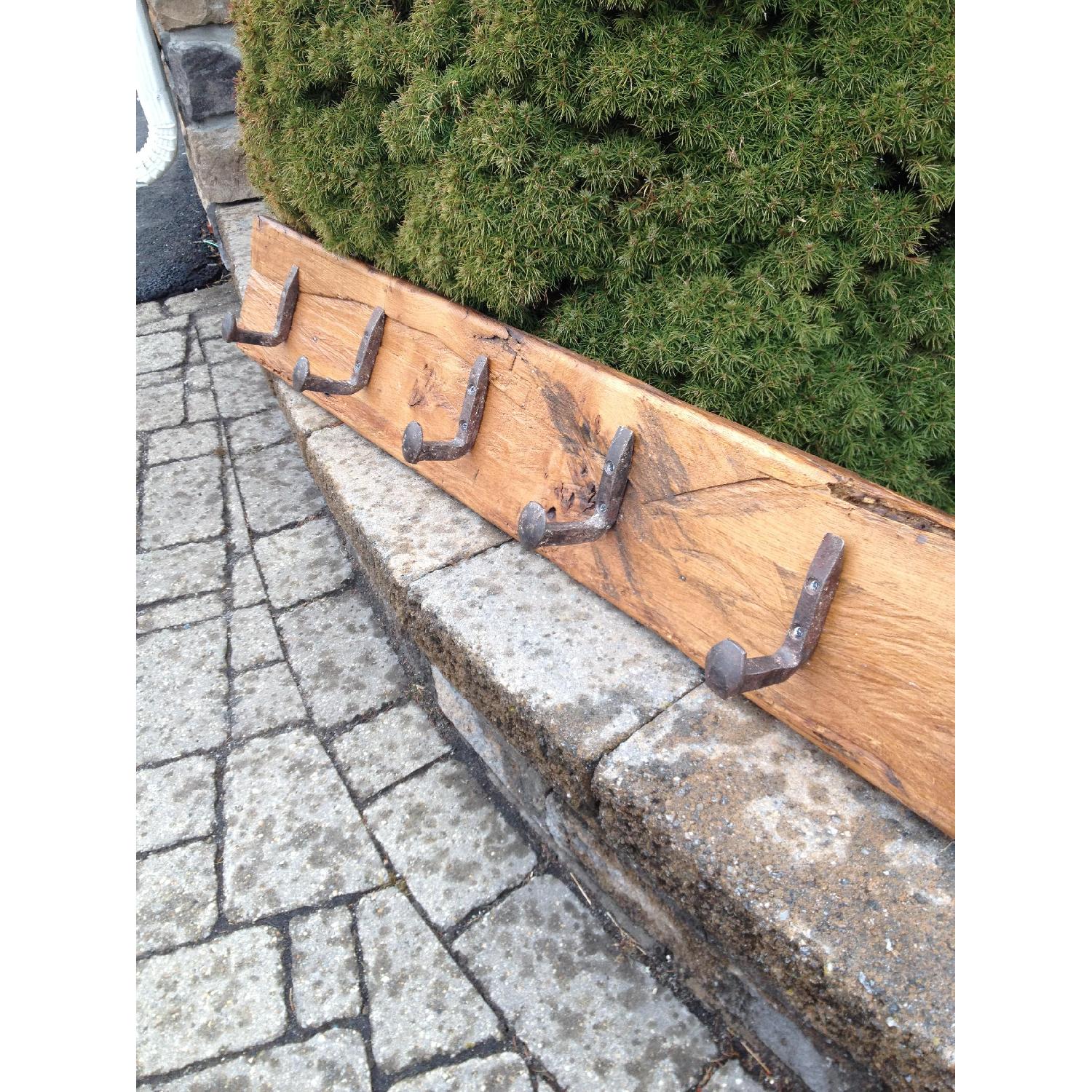 Railroad Spike Coat Hanger On Reclaimed Wood - image-4