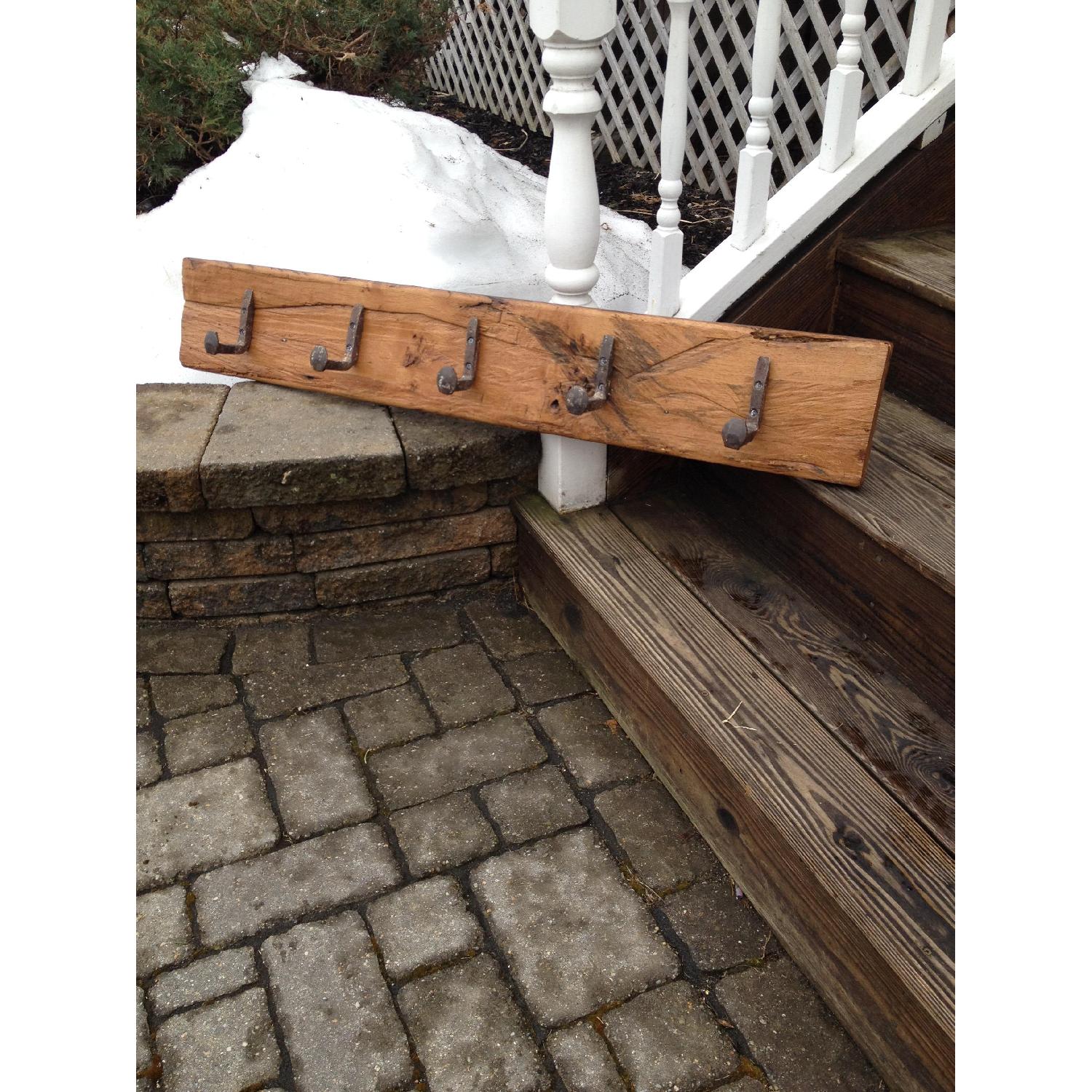 Railroad Spike Coat Hanger On Reclaimed Wood - image-6