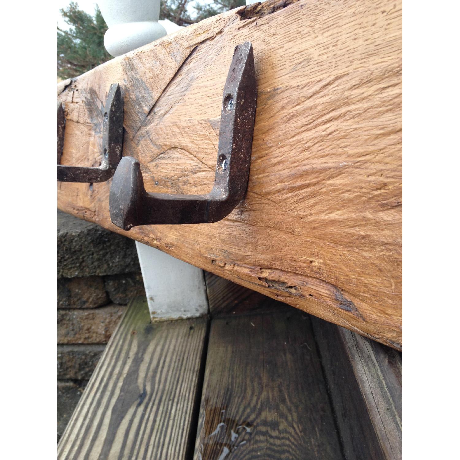 Railroad Spike Coat Hanger On Reclaimed Wood - Thumbnail 4