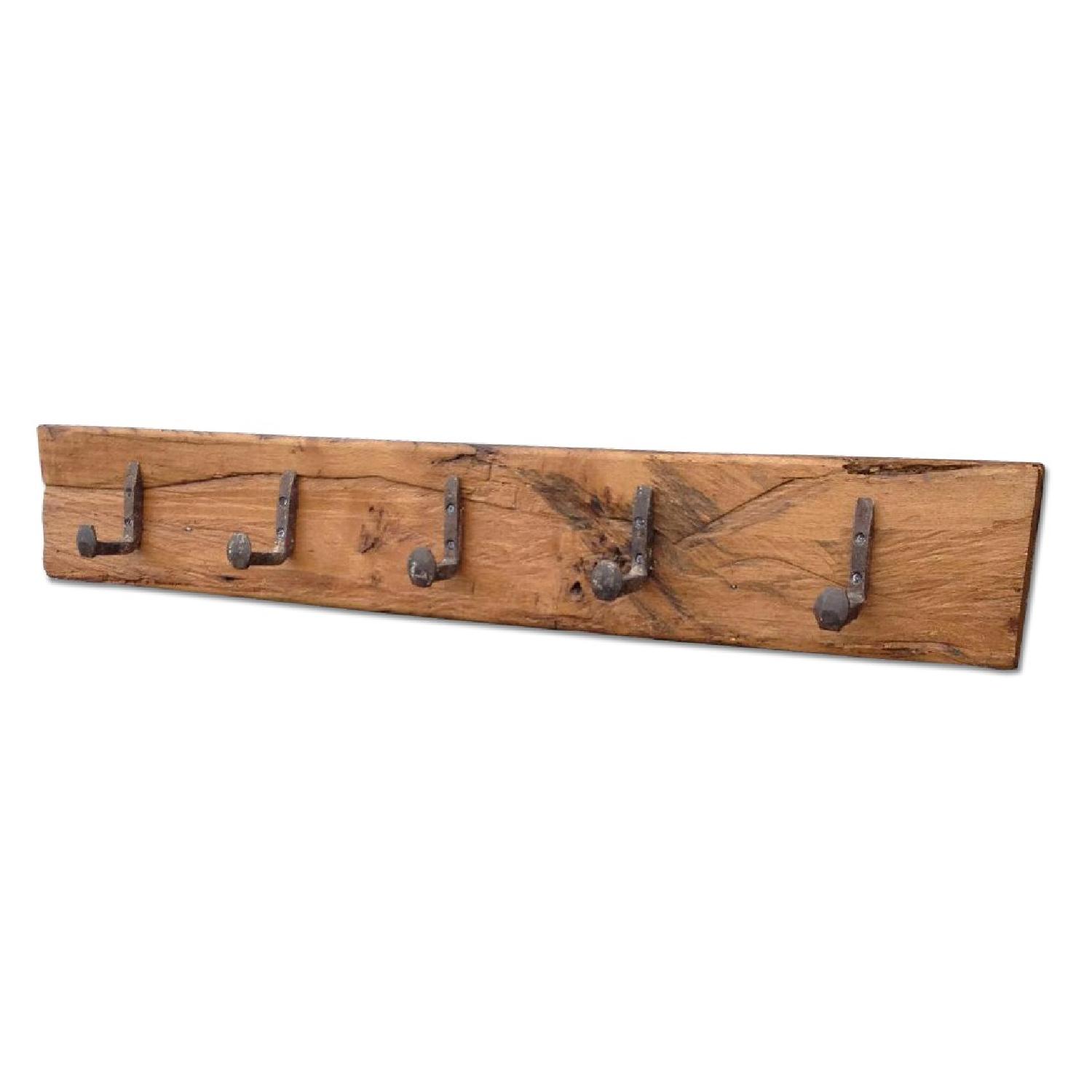 Railroad Spike Coat Hanger On Reclaimed Wood