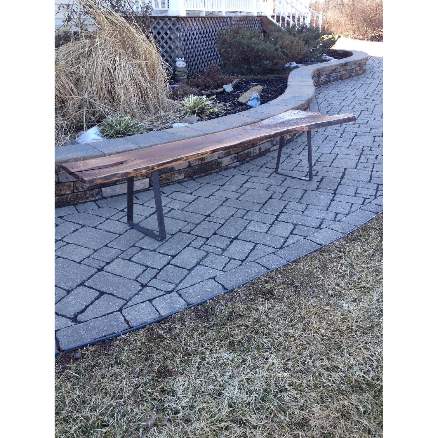 Handmade Antique Wood Garden Bench - Thumbnail 2