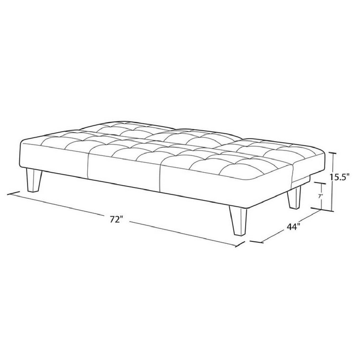 Black Faux Leather Futon Sofa Bed - image-1