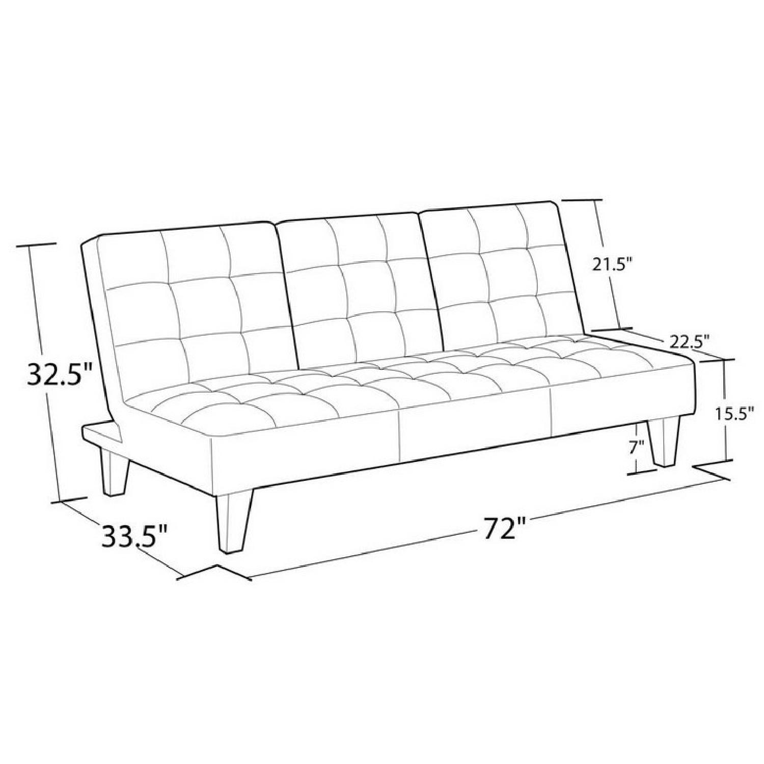 Black Faux Leather Futon Sofa Bed - image-2