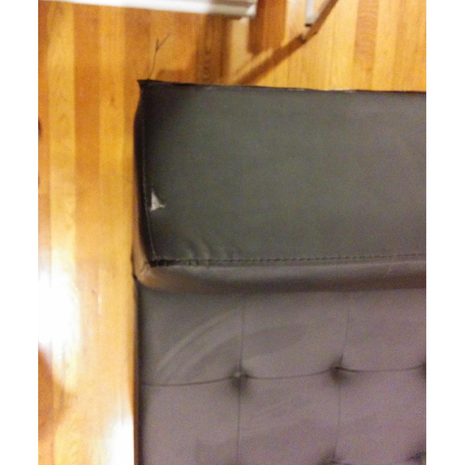 Black Faux Leather Futon Sofa Bed - image-5