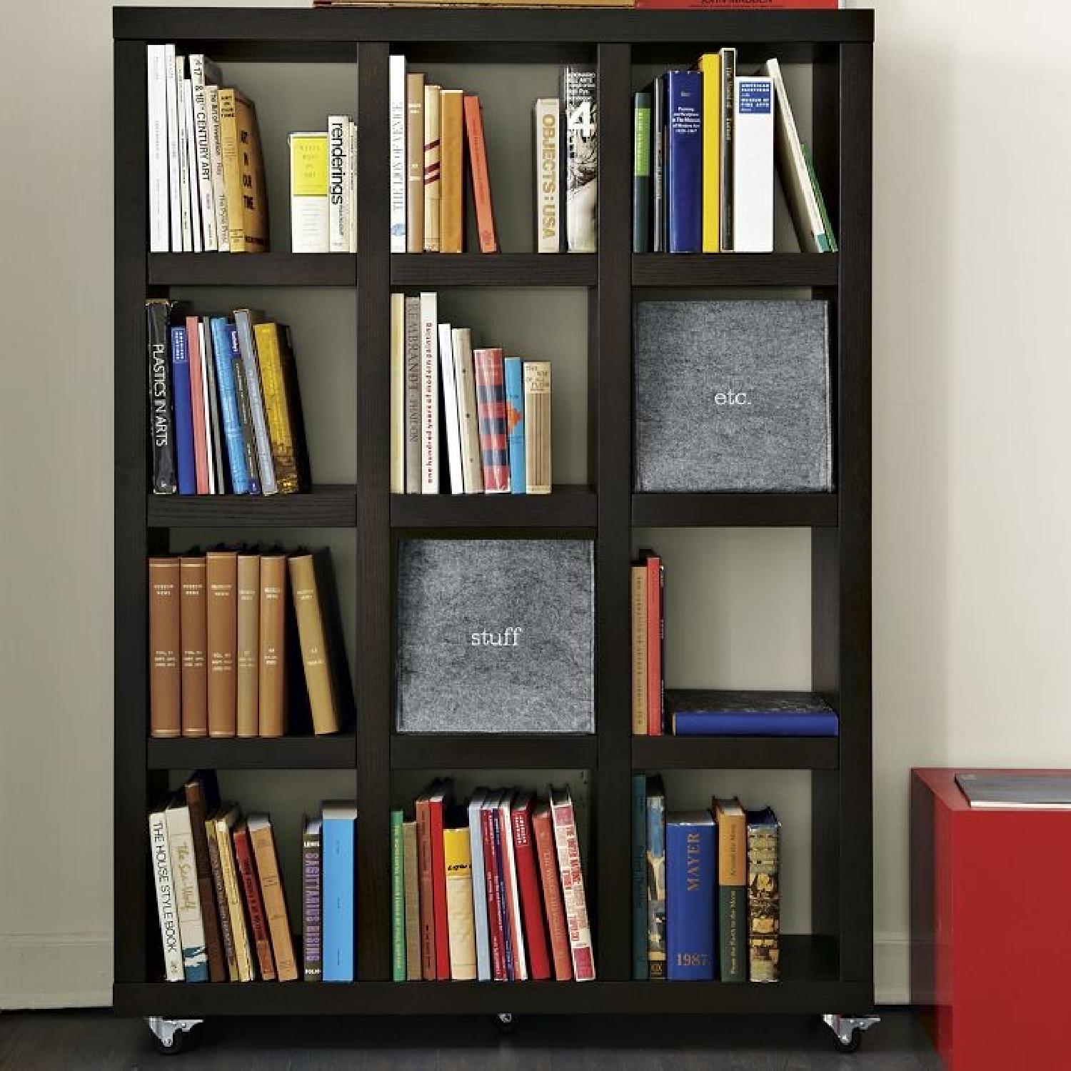 West Elm Rolling Storage w/ Stained Veneer AptDeco