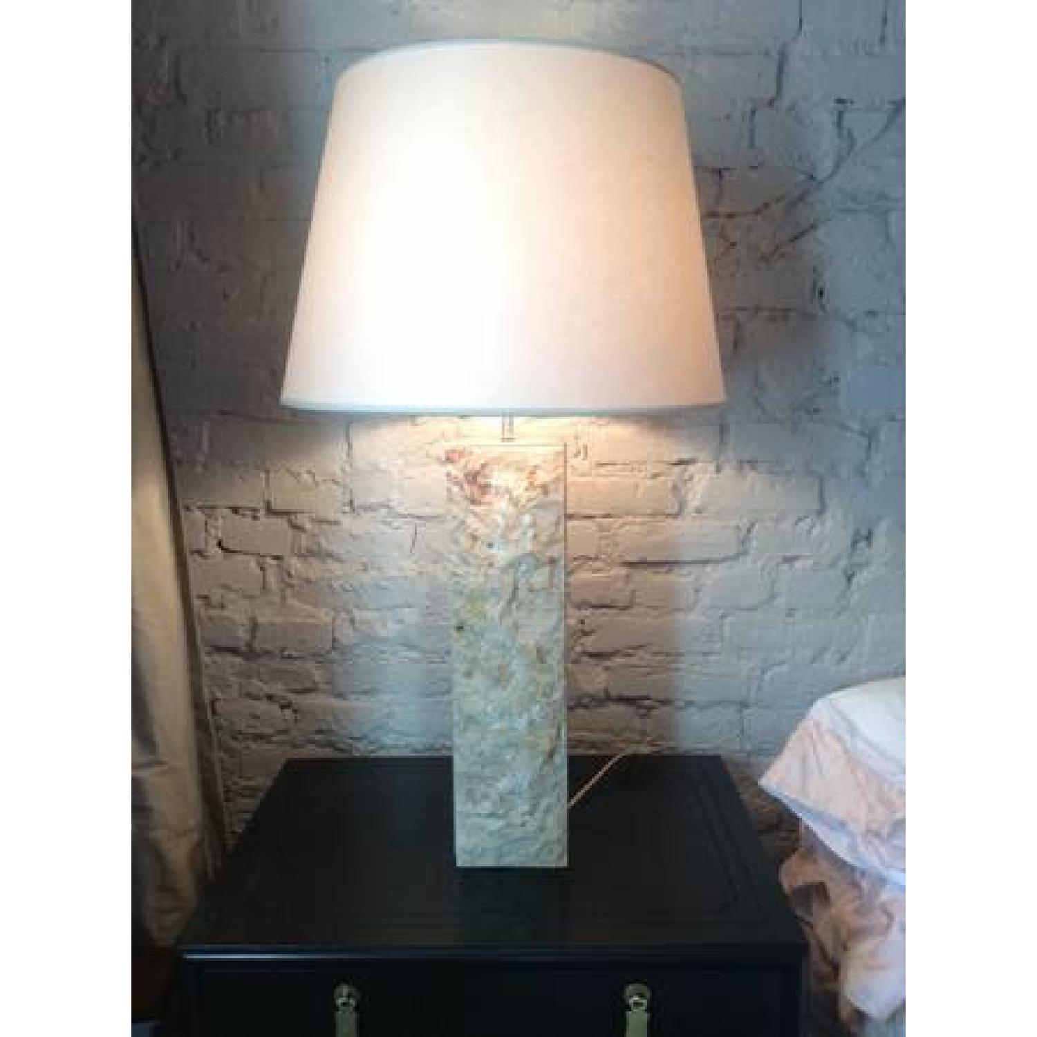 Mid Century Marble & Chrome Lamp - image-3