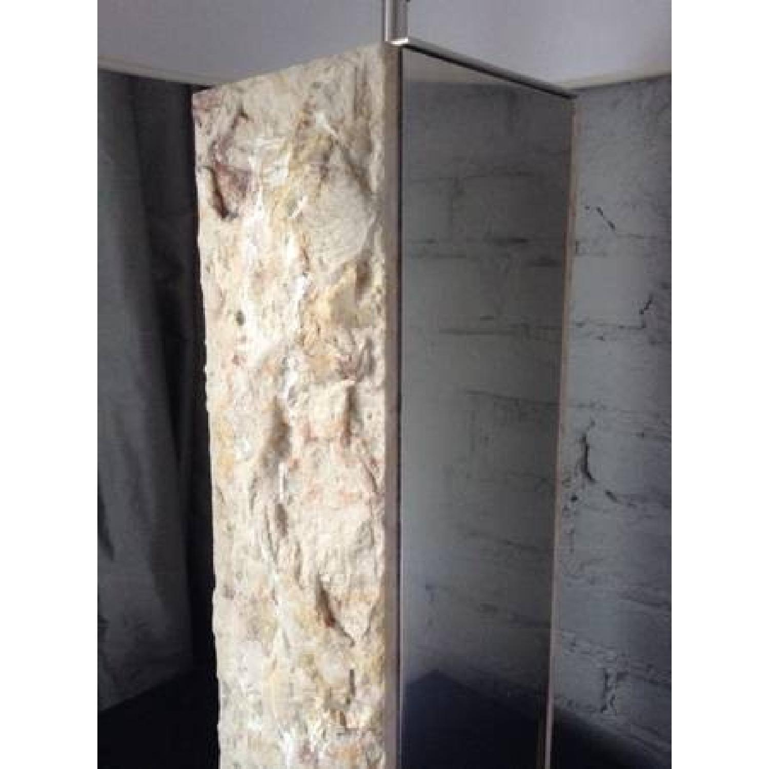 Mid Century Marble & Chrome Lamp - image-4