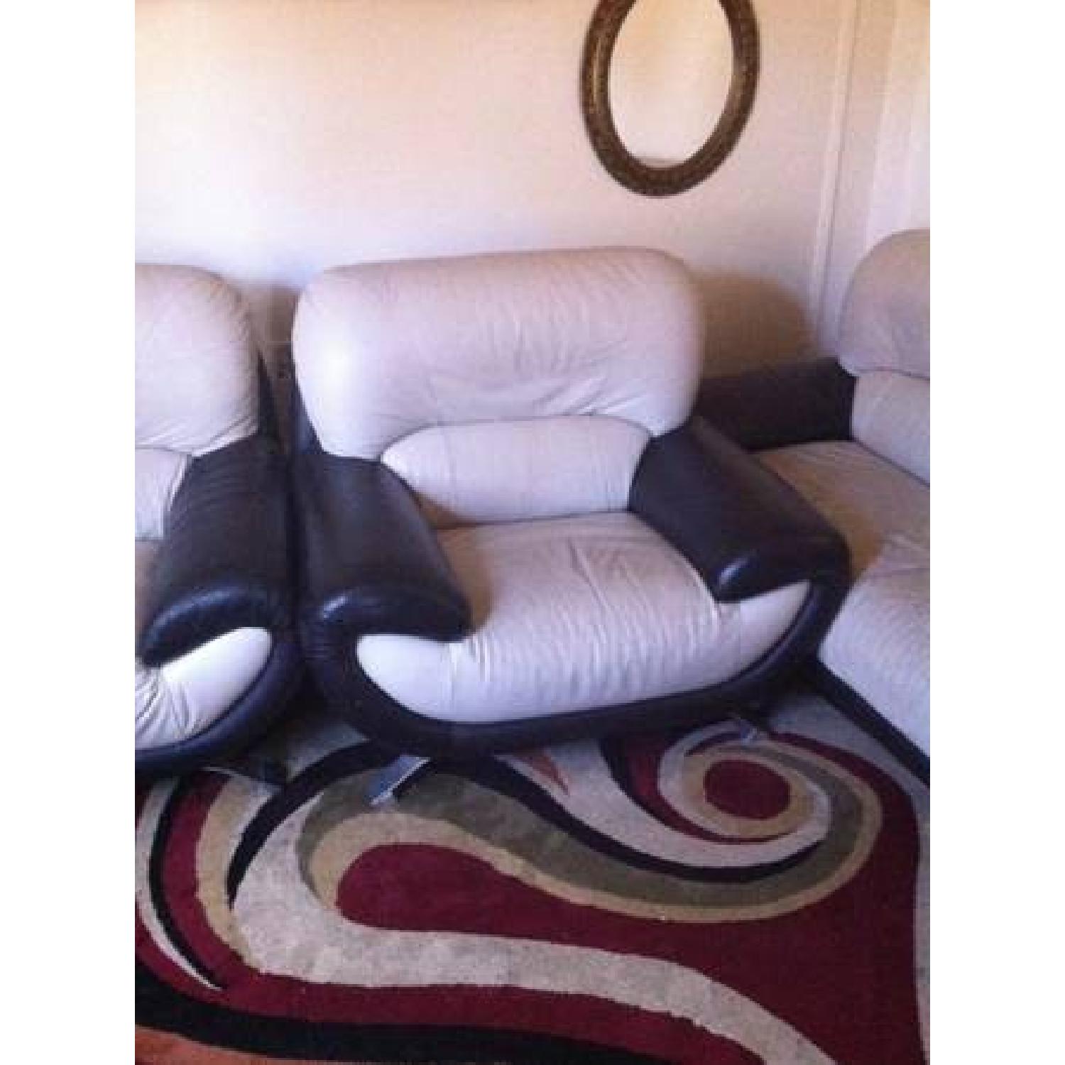 Leather 3 Set Sofa - image-3