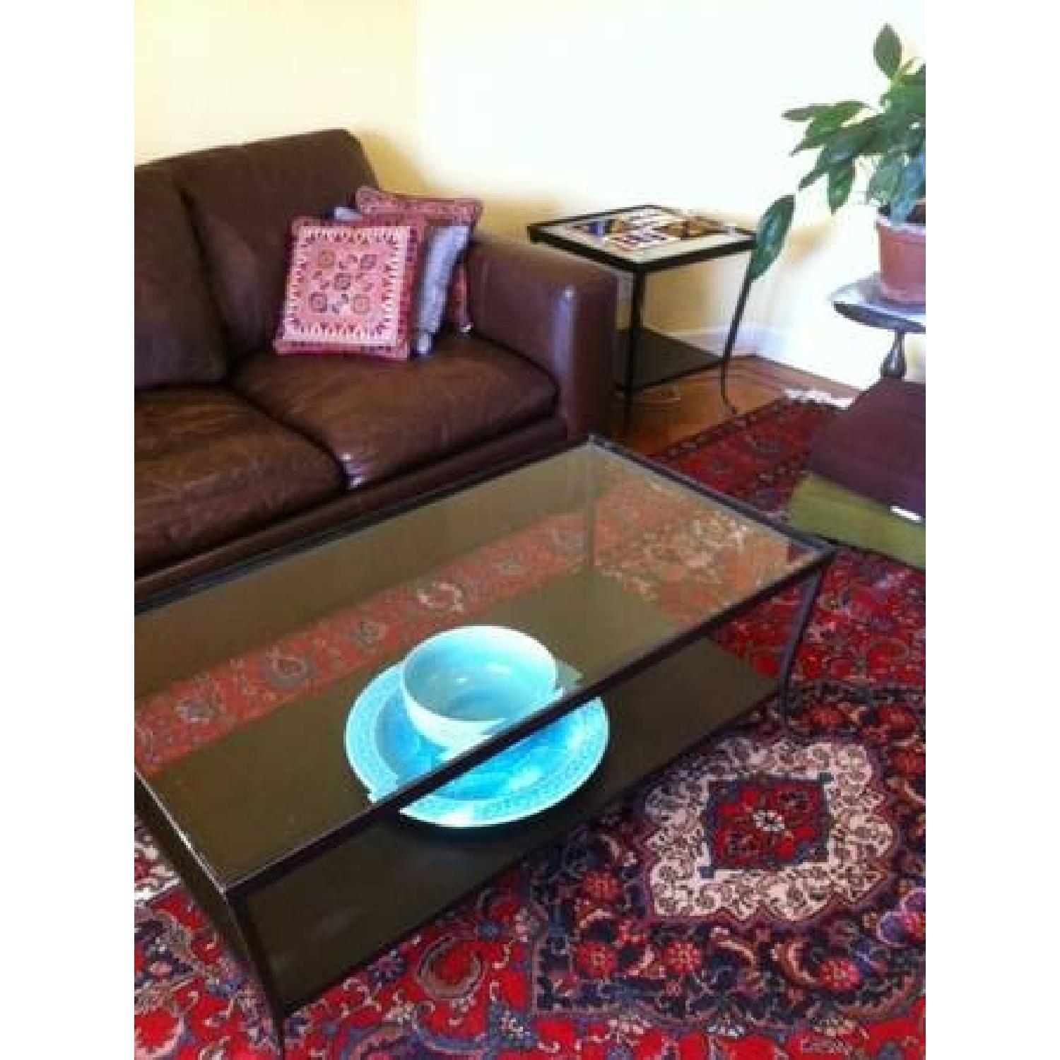 Pottery Barn Metal/Glass Coffee Tables AptDeco