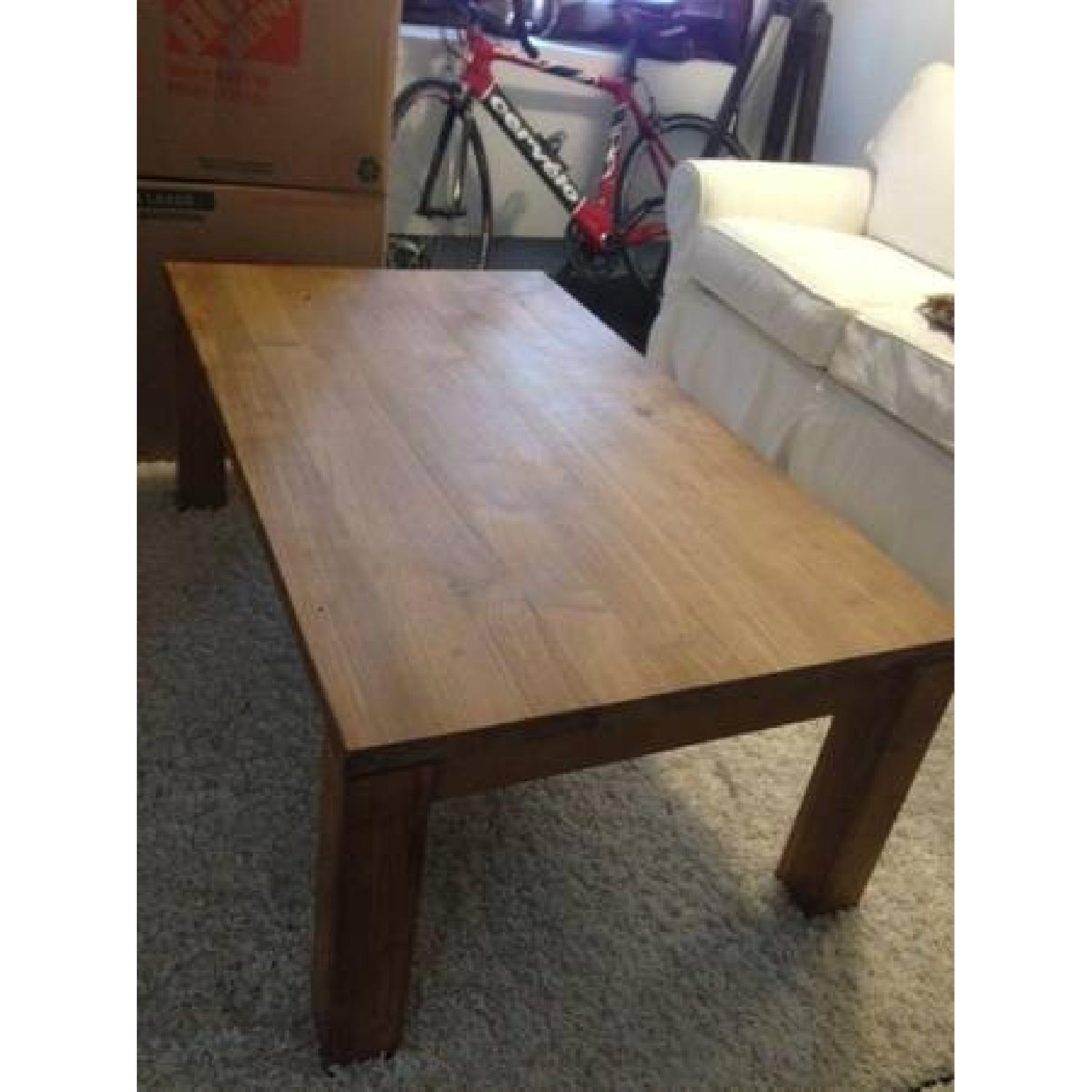 Wood Crate & Barrel Coffee Table - image-1