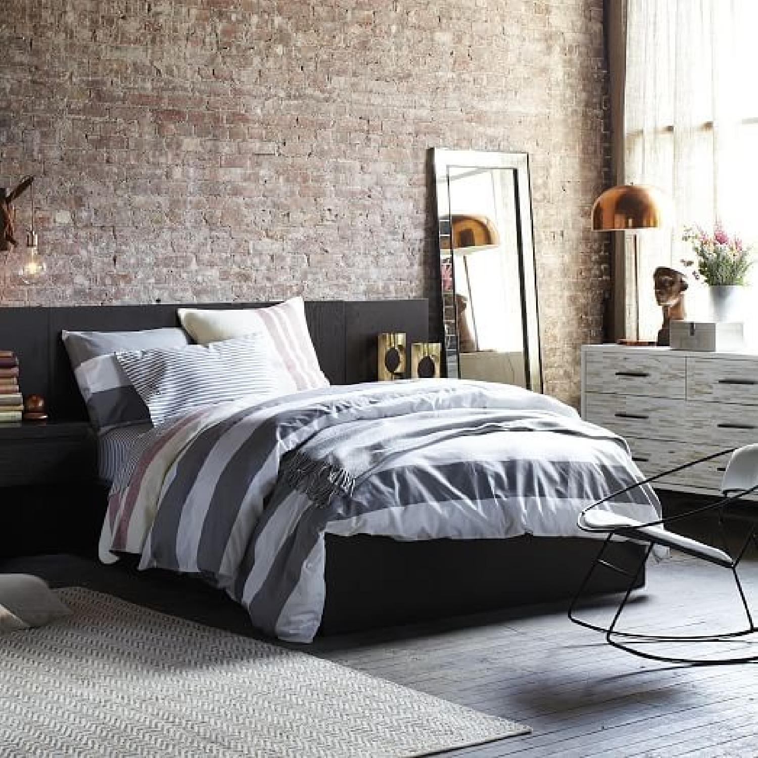 West Elm Queen Size Storage Platform Bed w/ Headboard AptDeco