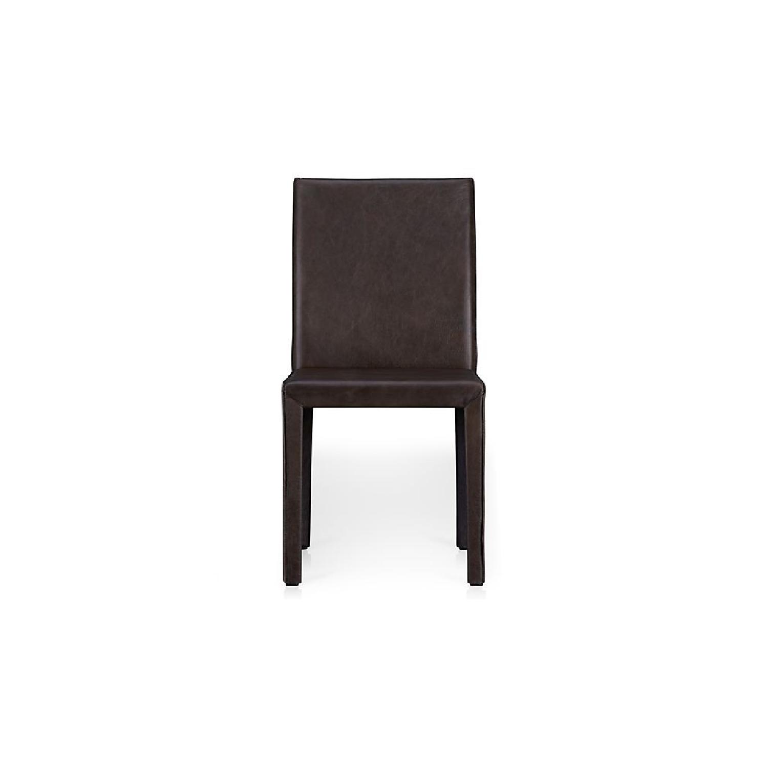 Crate & Barrel Folio Saddle Top-Grain Leather Dining Chairs - image-1
