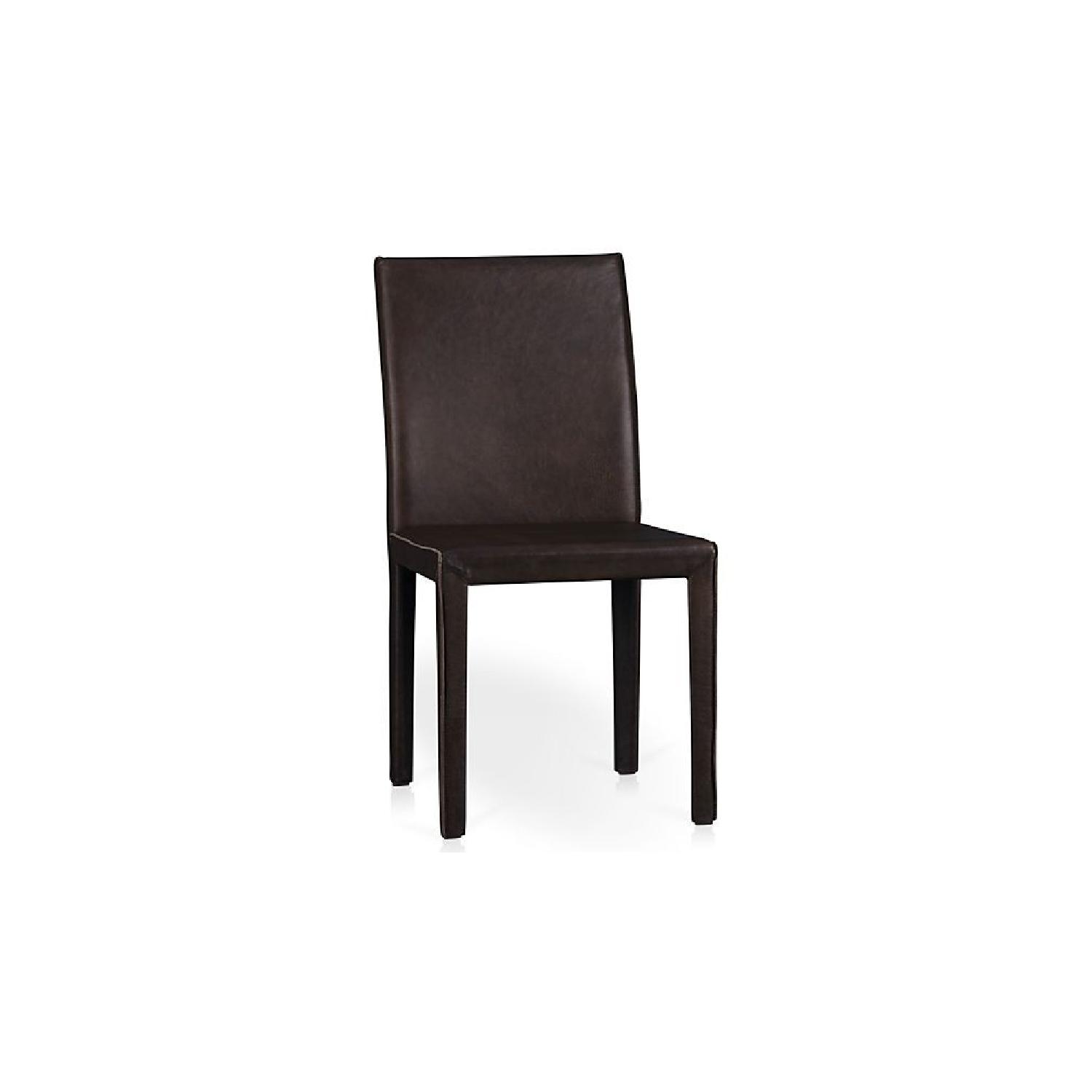 Crate & Barrel Folio Saddle Top-Grain Leather Dining Chairs - image-3