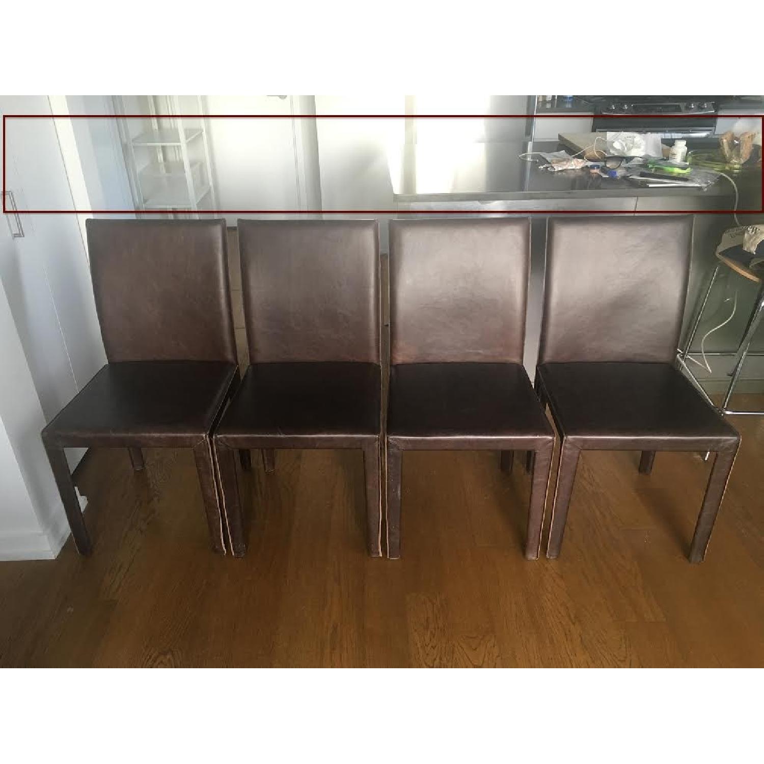 Crate & Barrel Folio Saddle Top-Grain Leather Dining Chairs - image-5