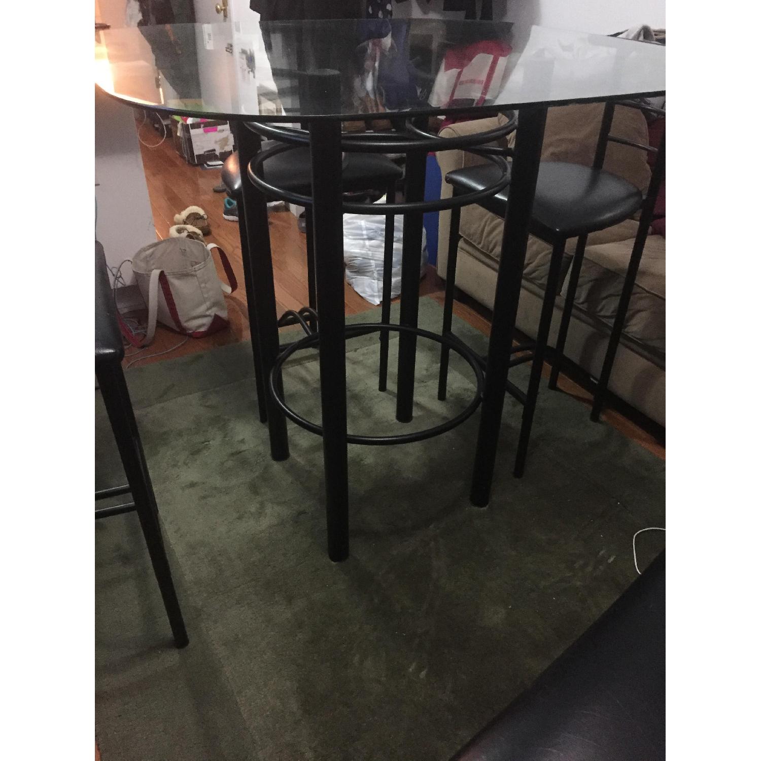 High Glass Top Table w/ 4 Chairs - image-2