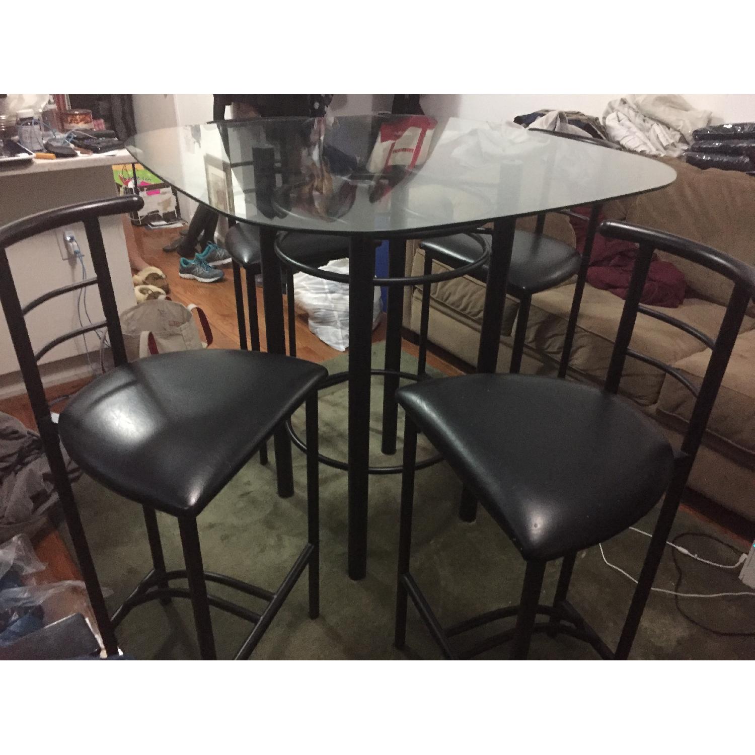 High Glass Top Table w/ 4 Chairs - image-4