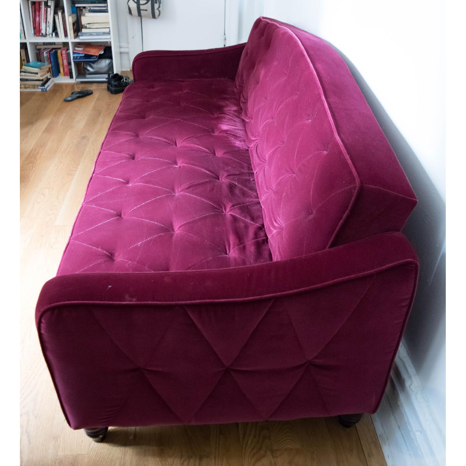 Novogratz Vintage Tufted Sleeper Sofa in Burgundy - image-3